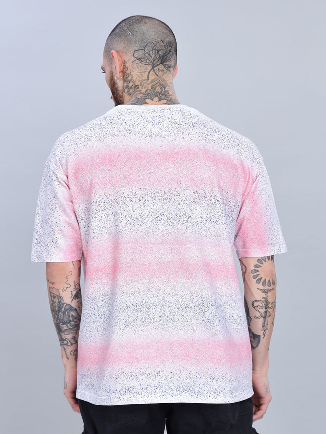 Men Reality Oversized Pink T-Shirt