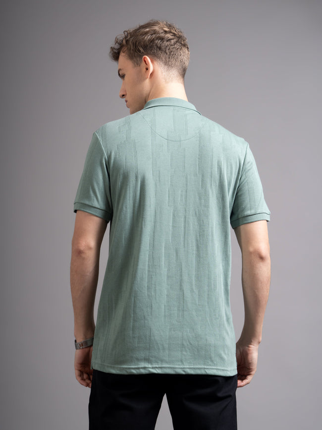 Men Ascot Green Polo T-Shirt