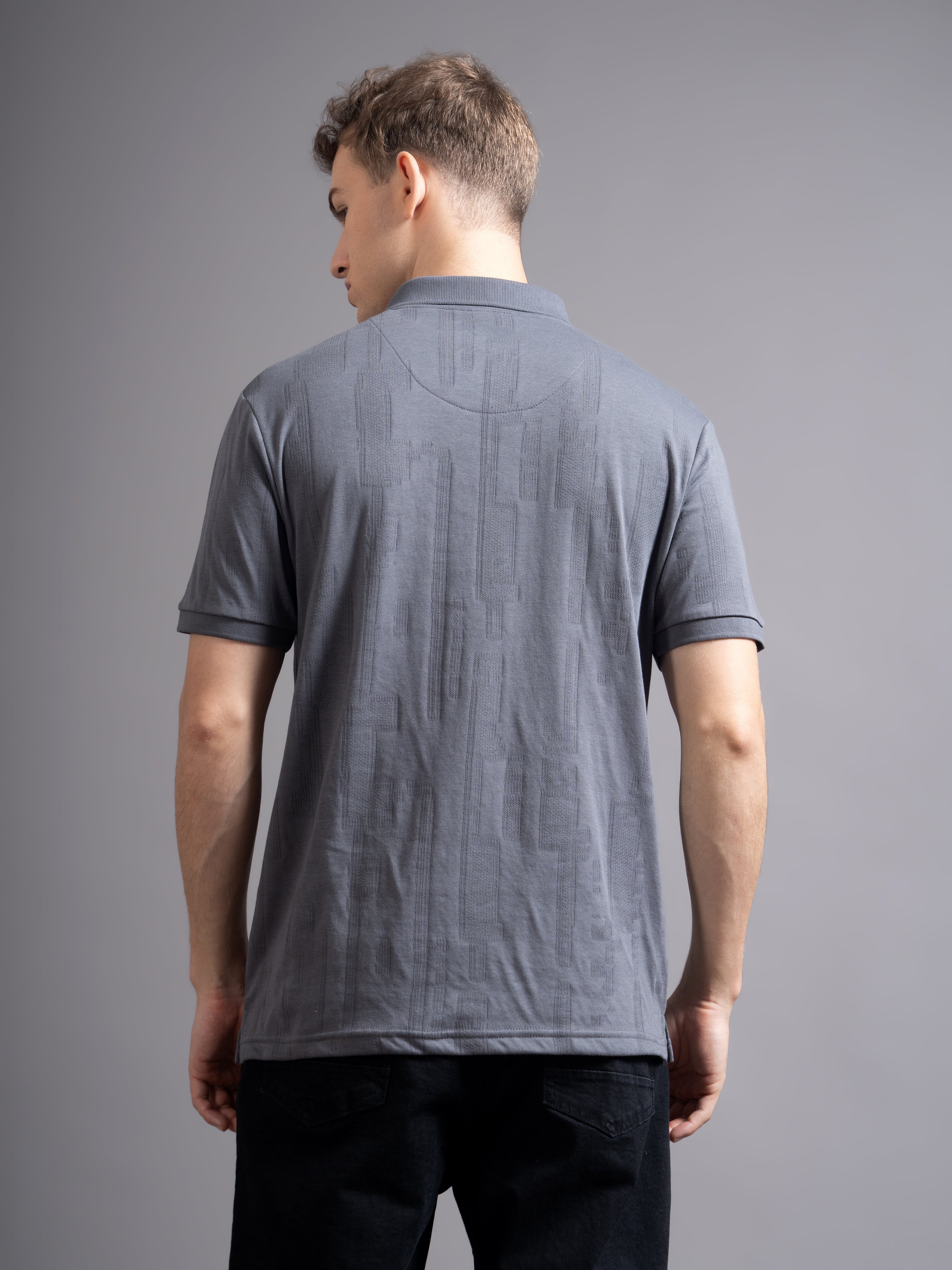 Men Ascot Grey Polo T-Shirt