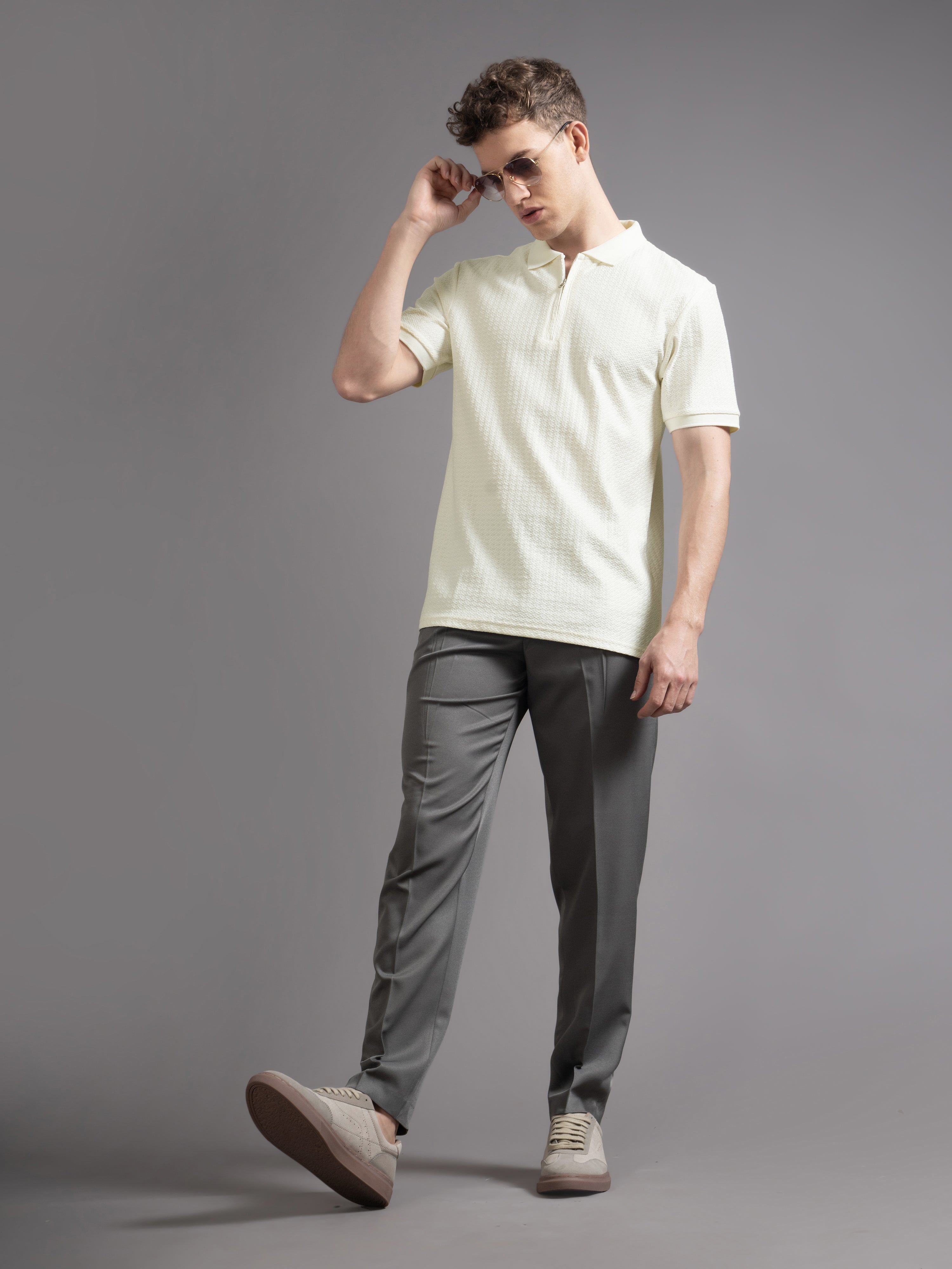 Men Aspen Beige Polo T-Shirt
