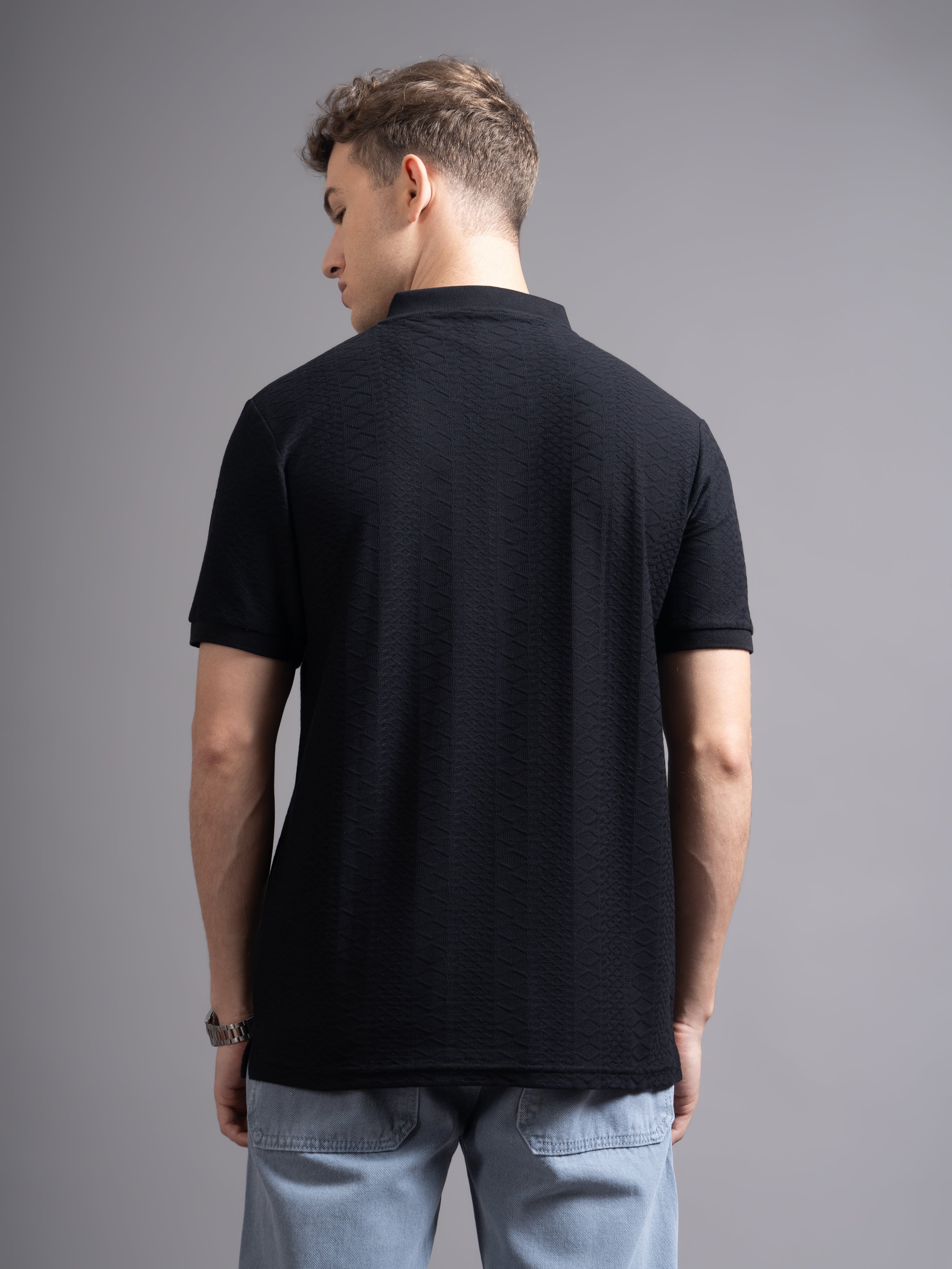 Men Aspen Black Polo T-Shirt