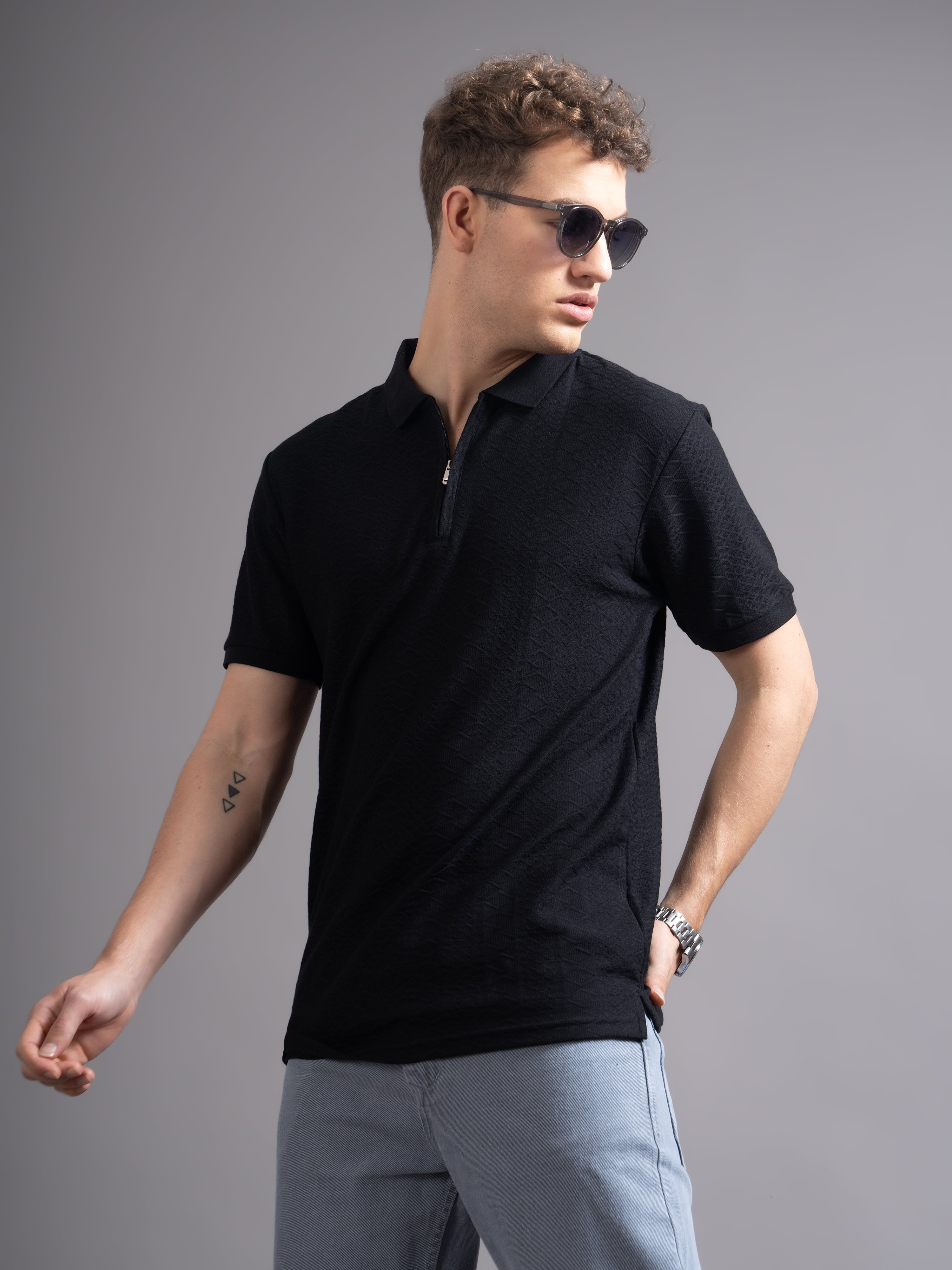 Men Aspen Black Polo T-Shirt