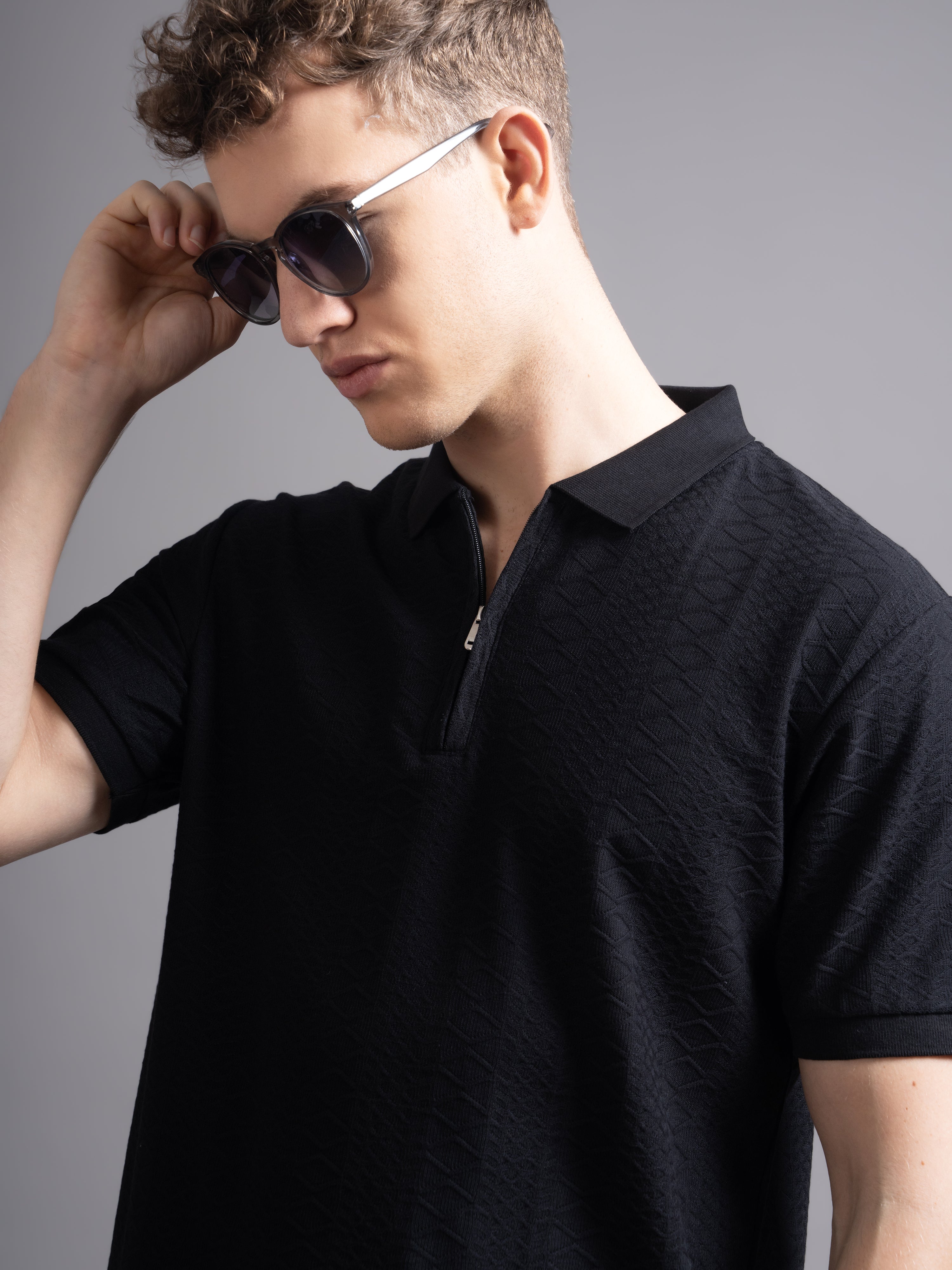 Men Aspen Black Polo T-Shirt