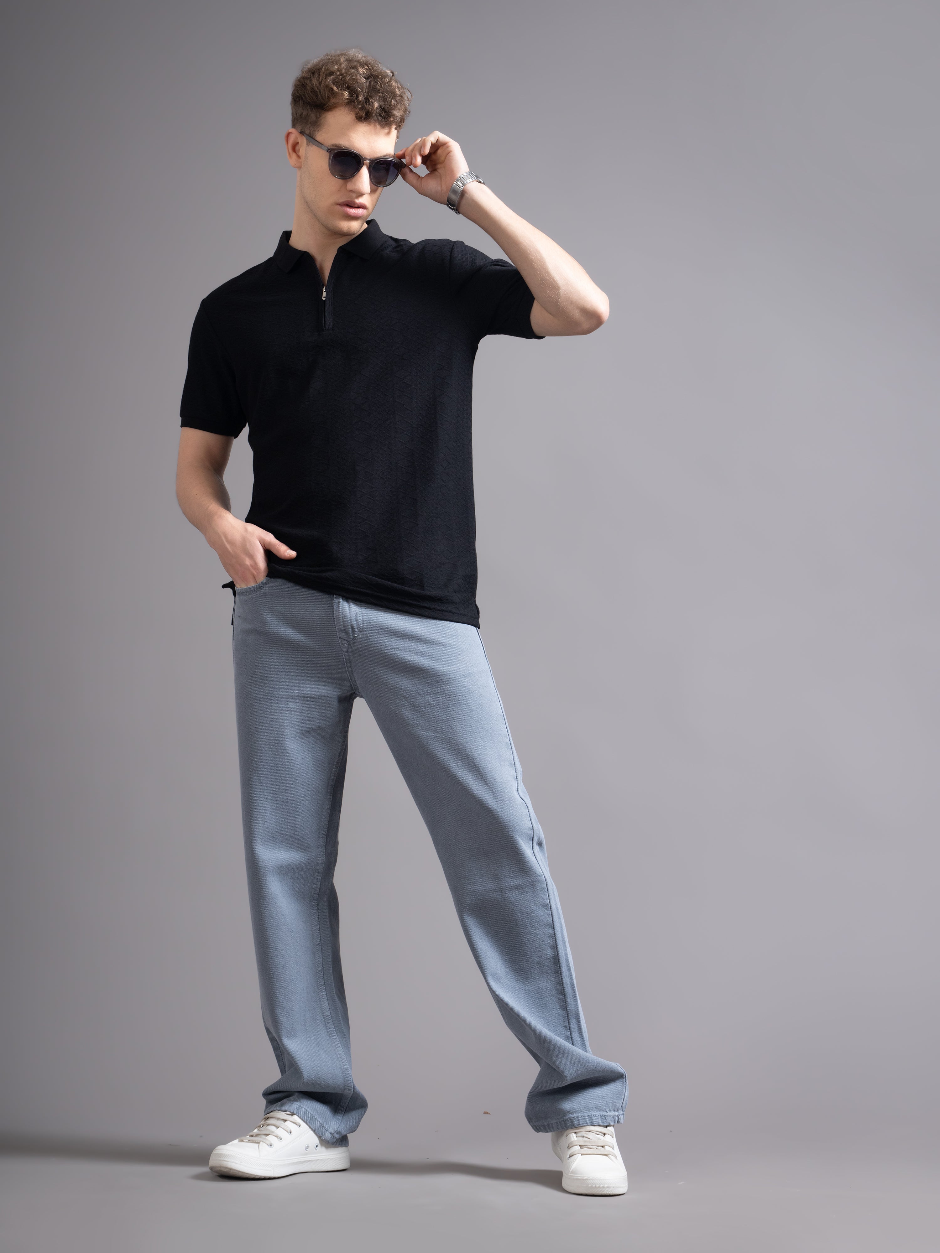 Men Aspen Black Polo T-Shirt