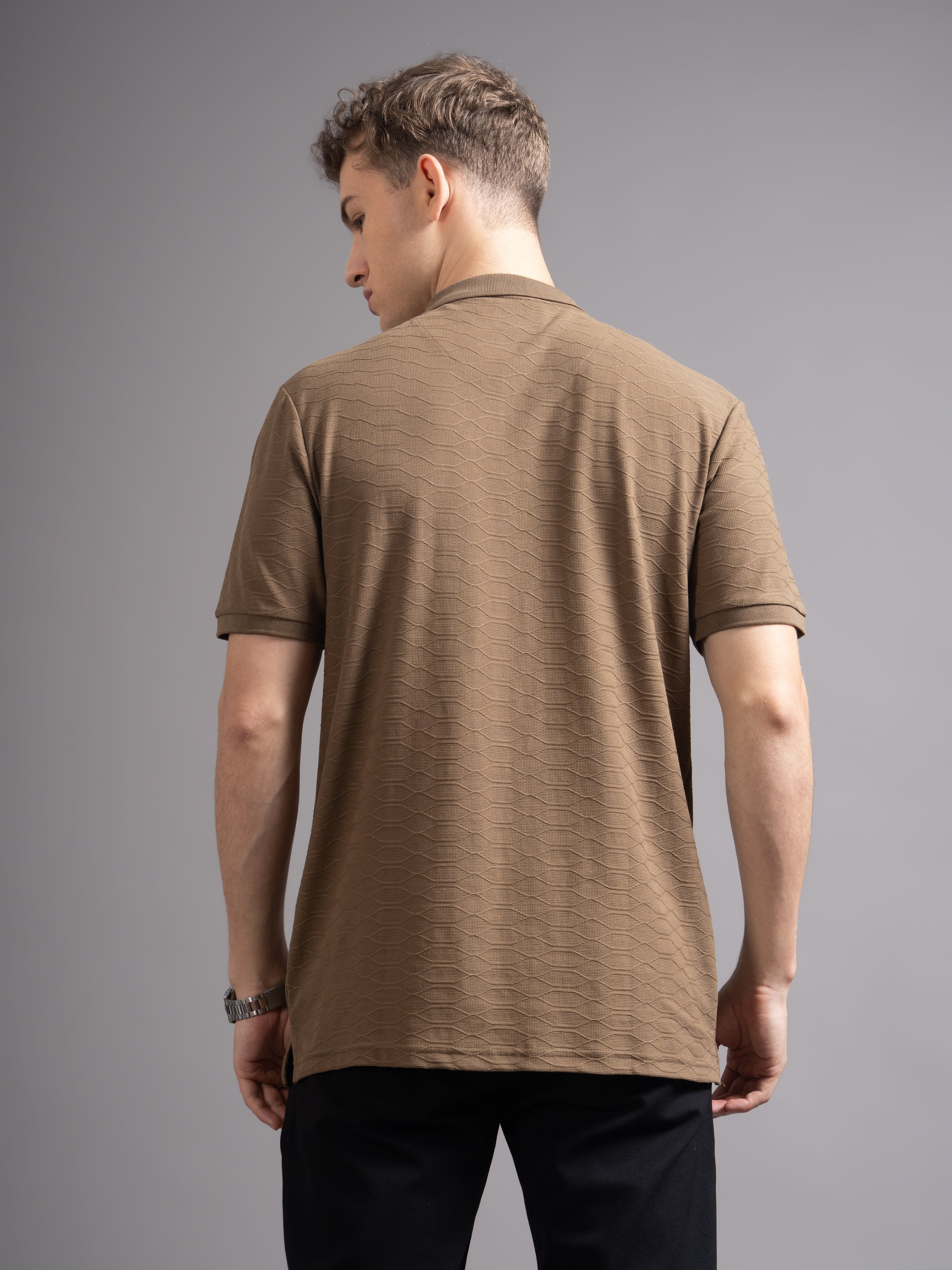 Men Aspen Brown Polo T-Shirt