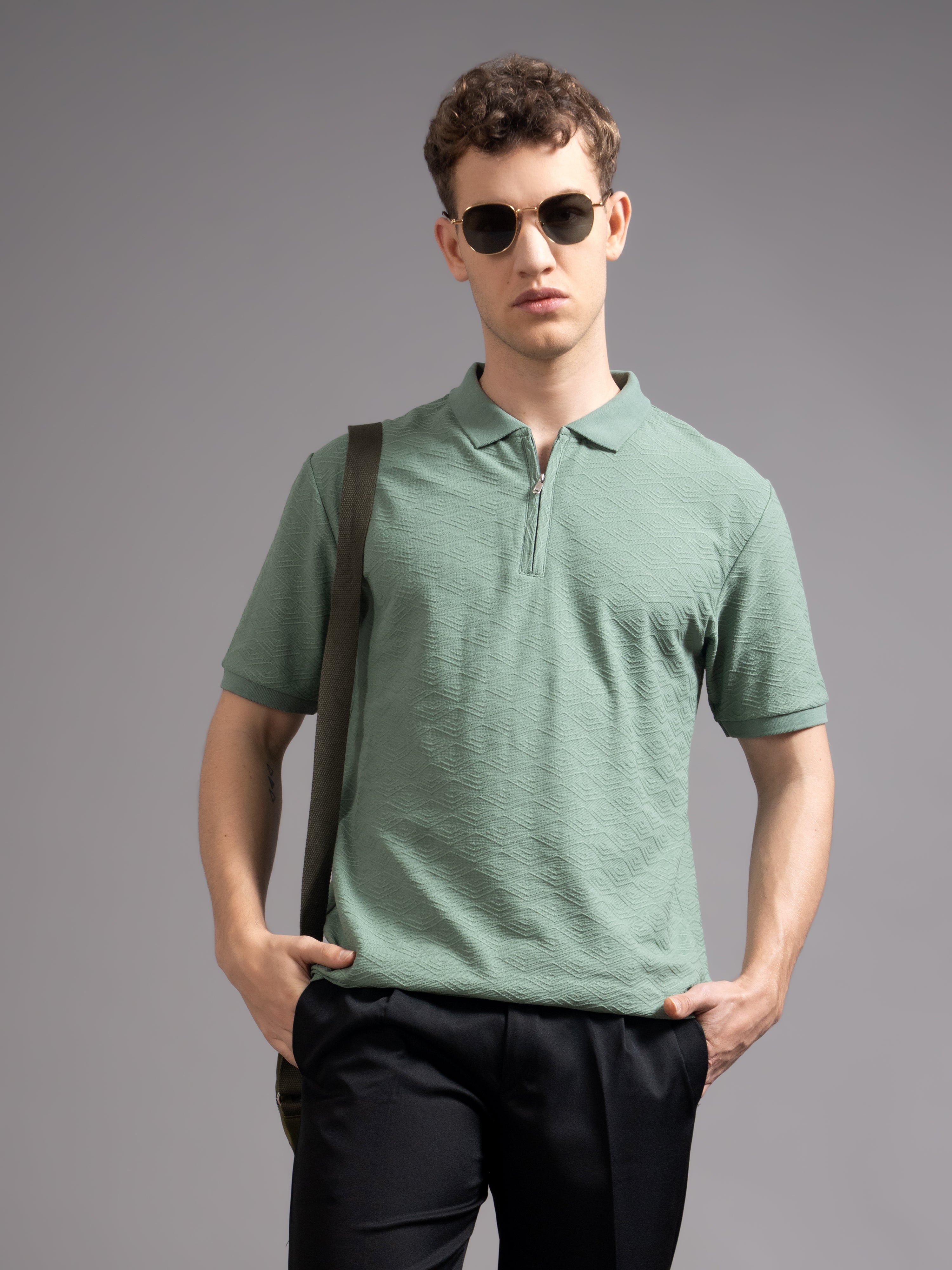 Men Aspen Green Polo T-Shirt