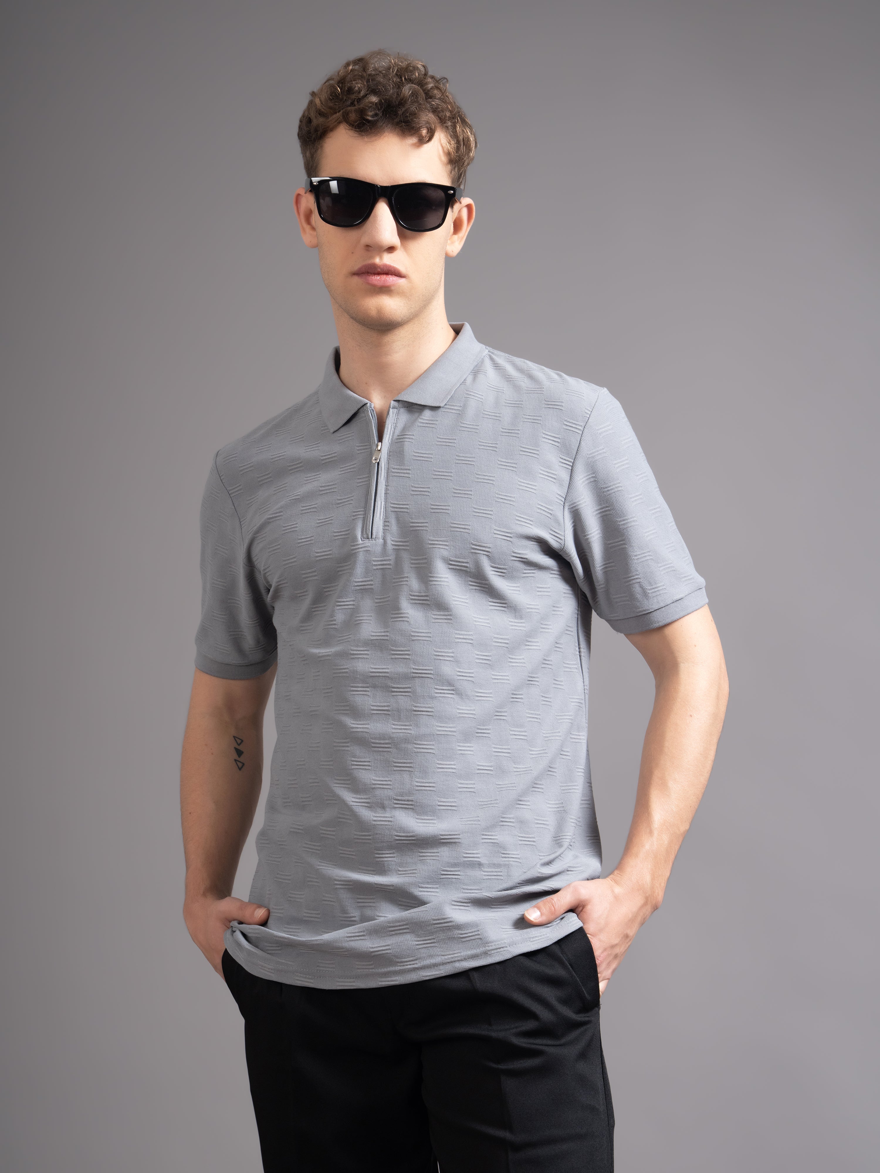 Men Aspen Grey Polo T-Shirt