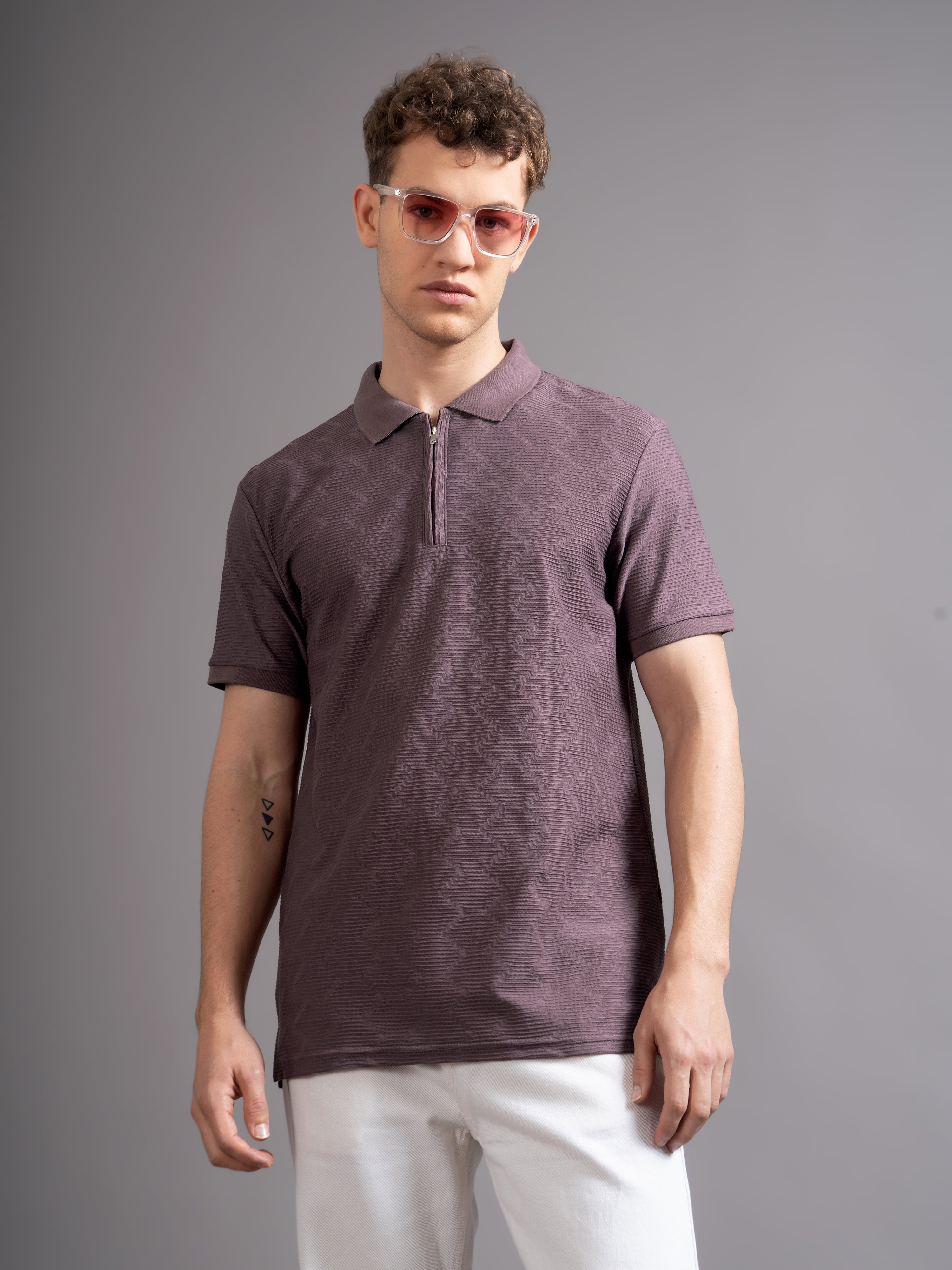 Men Aspen Mauve Polo T-Shirt