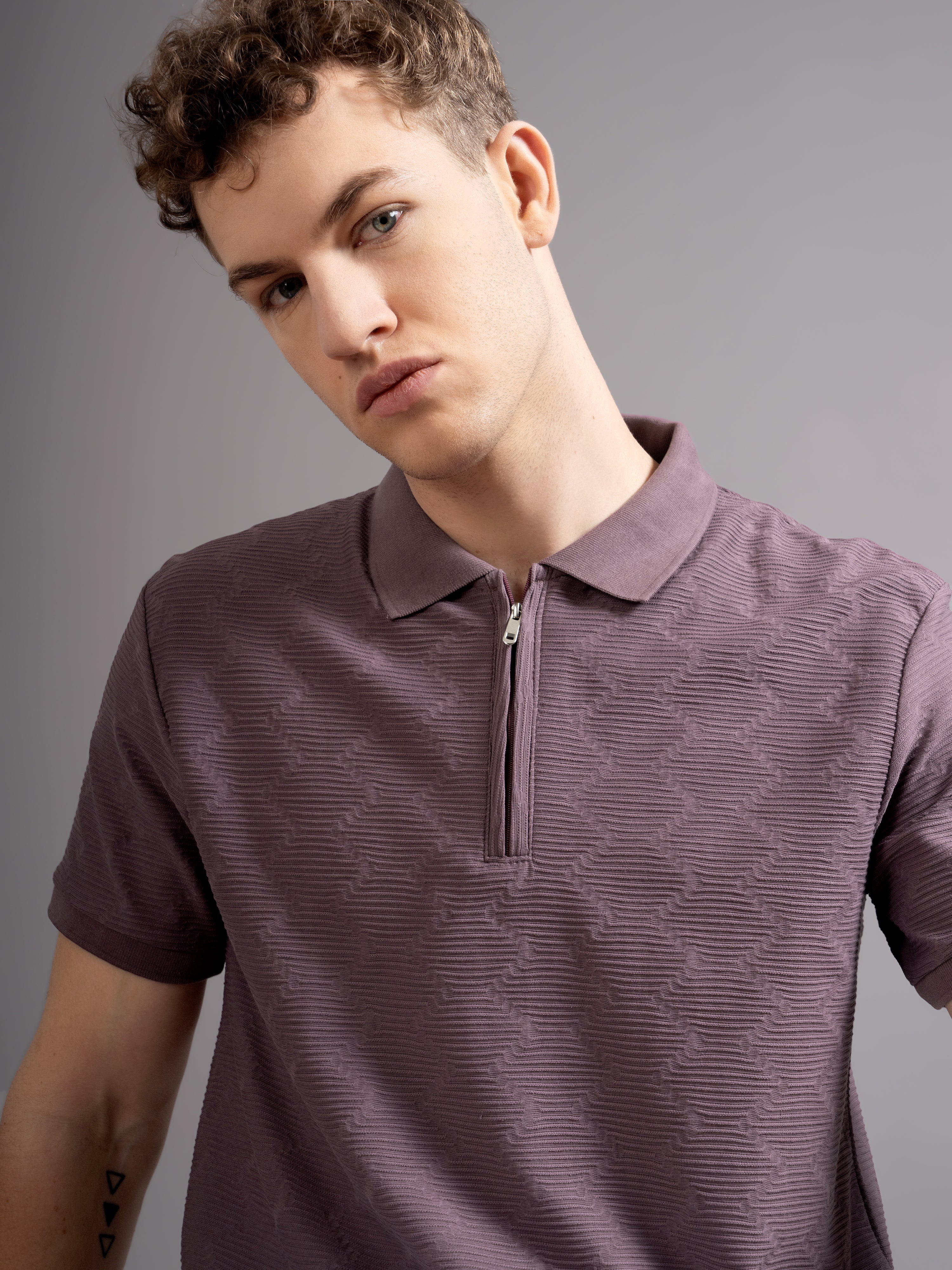 Men Aspen Mauve Polo T-Shirt