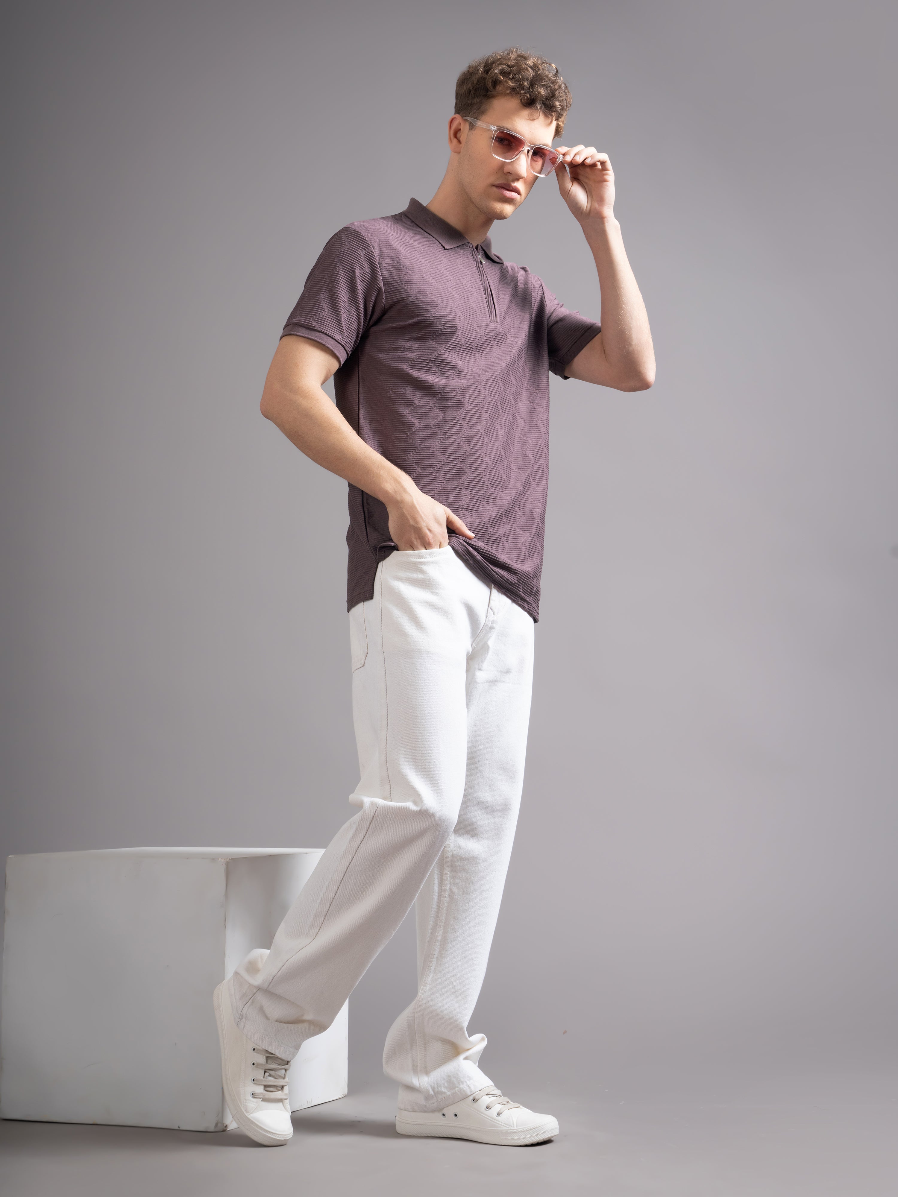 Men Aspen Mauve Polo T-Shirt