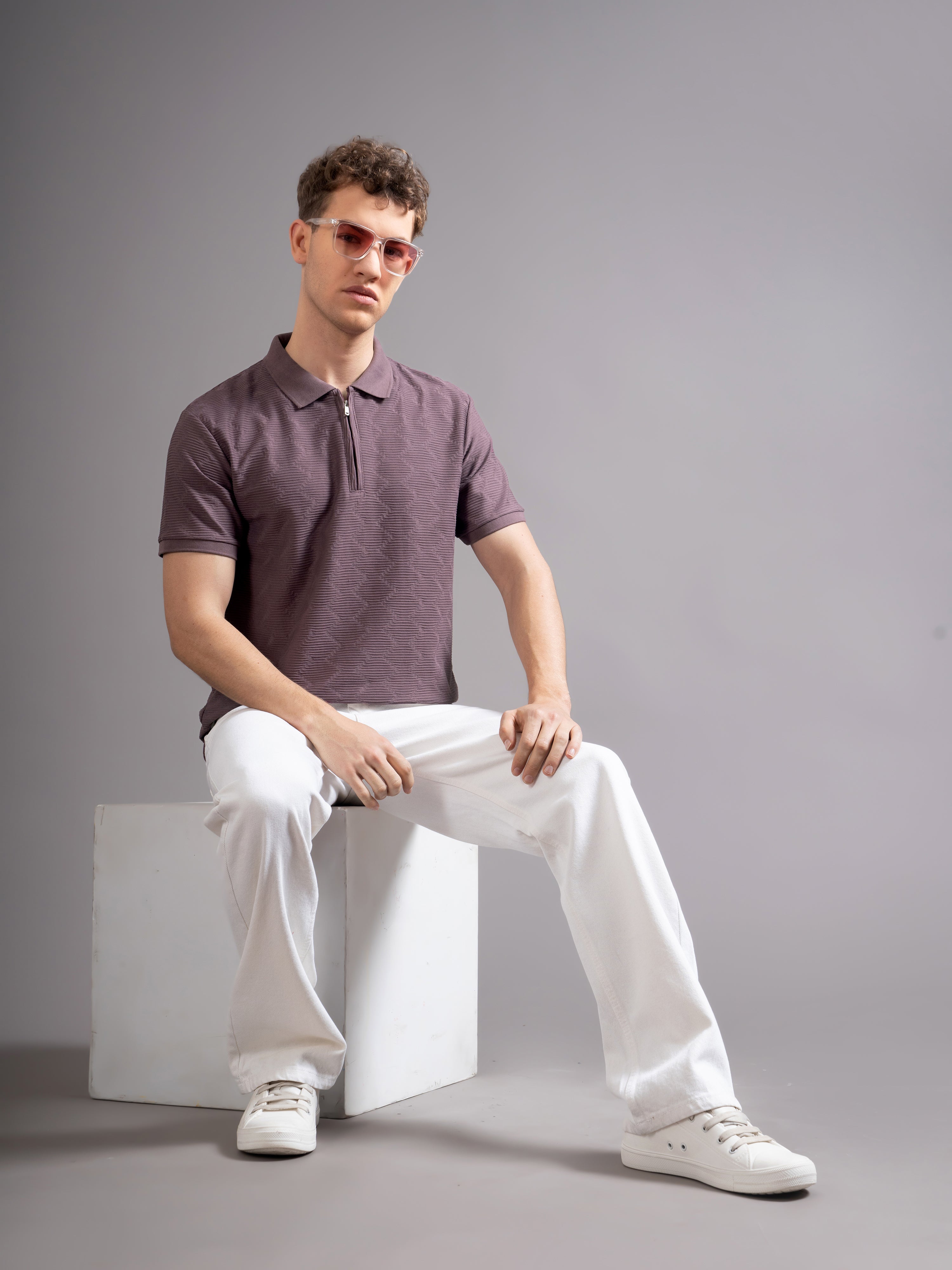 Men Aspen Mauve Polo T-Shirt