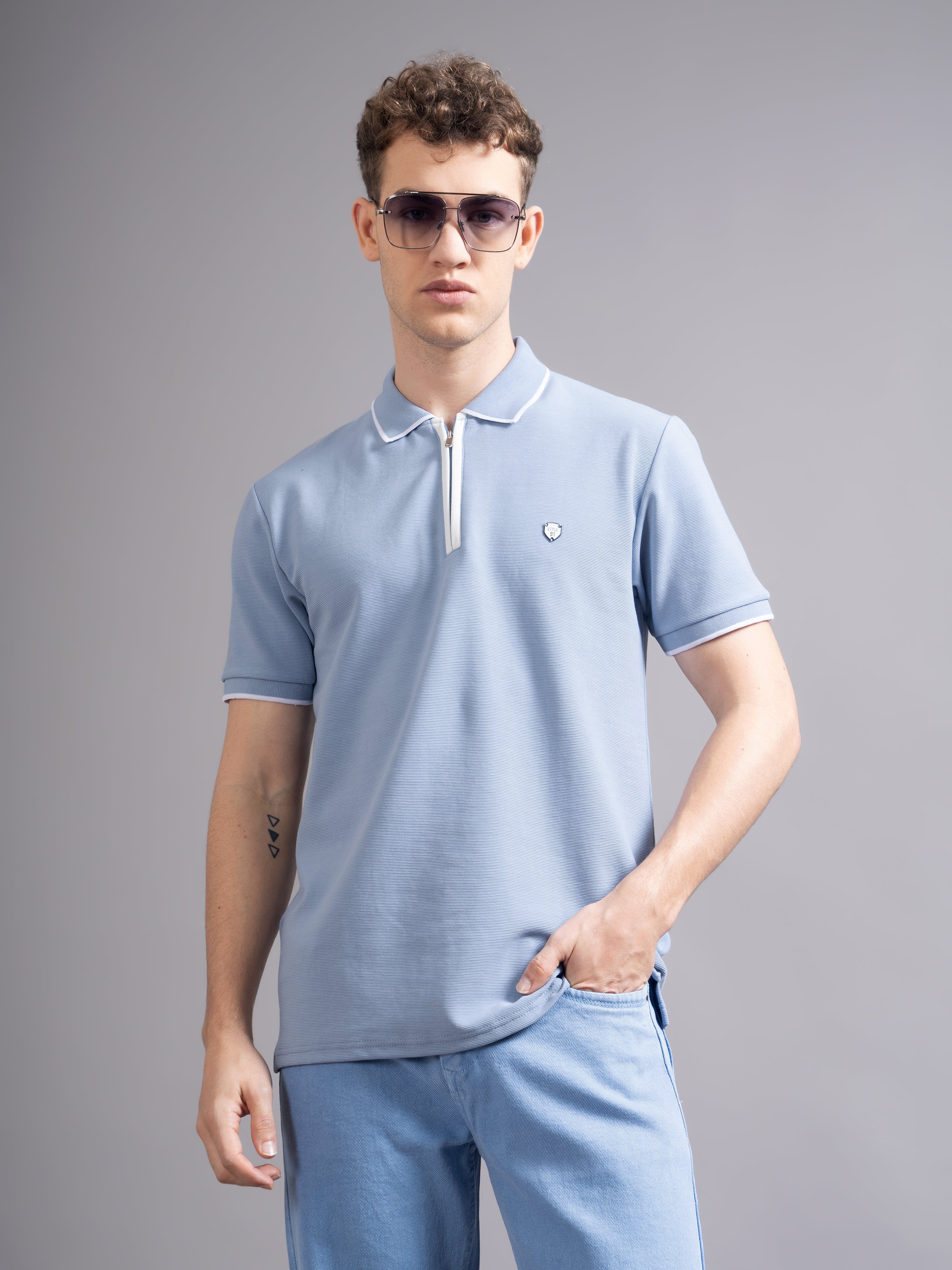 Men Aurel Blue Polo T-Shirt