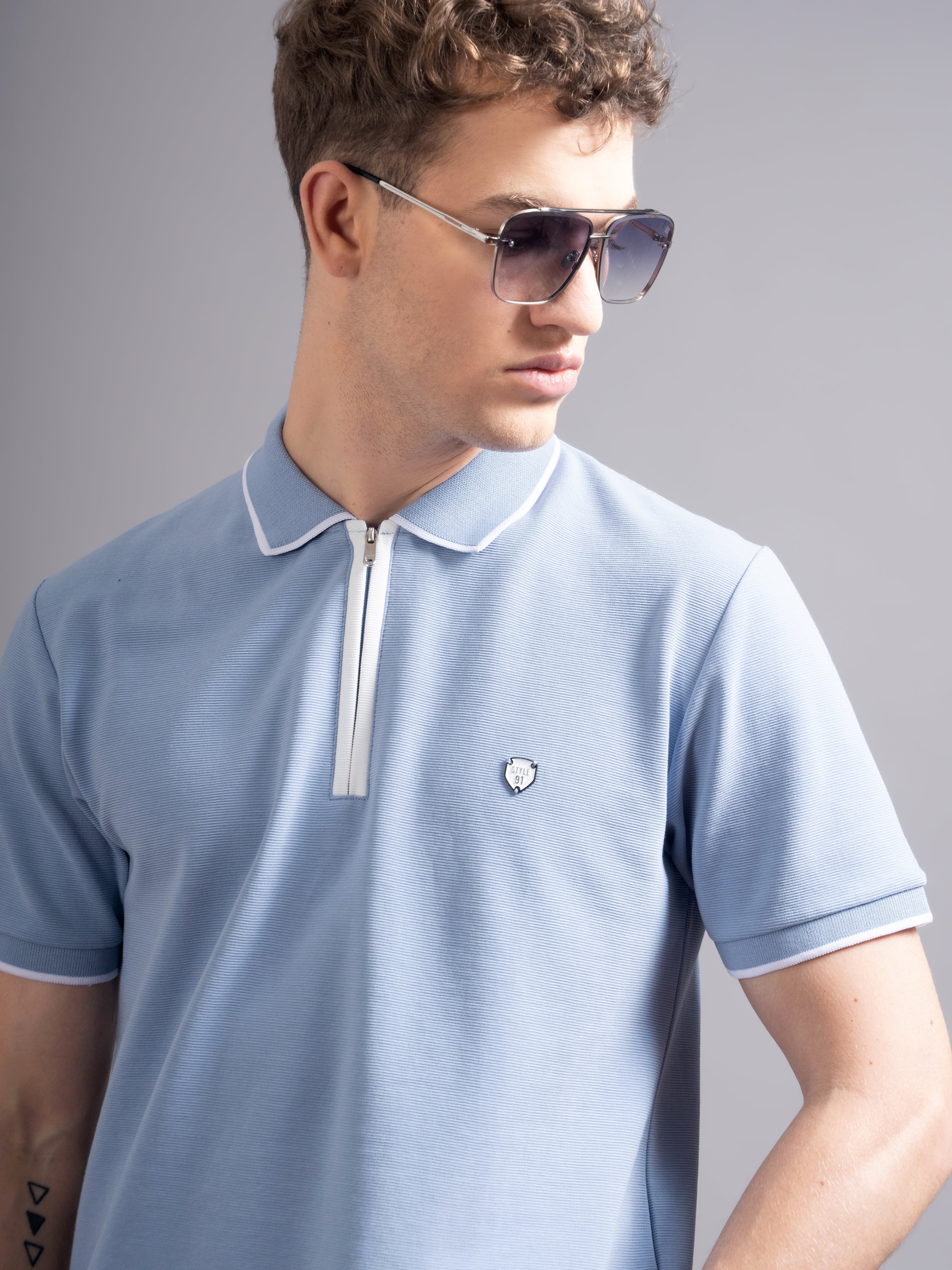 Men Aurel Blue Polo T-Shirt