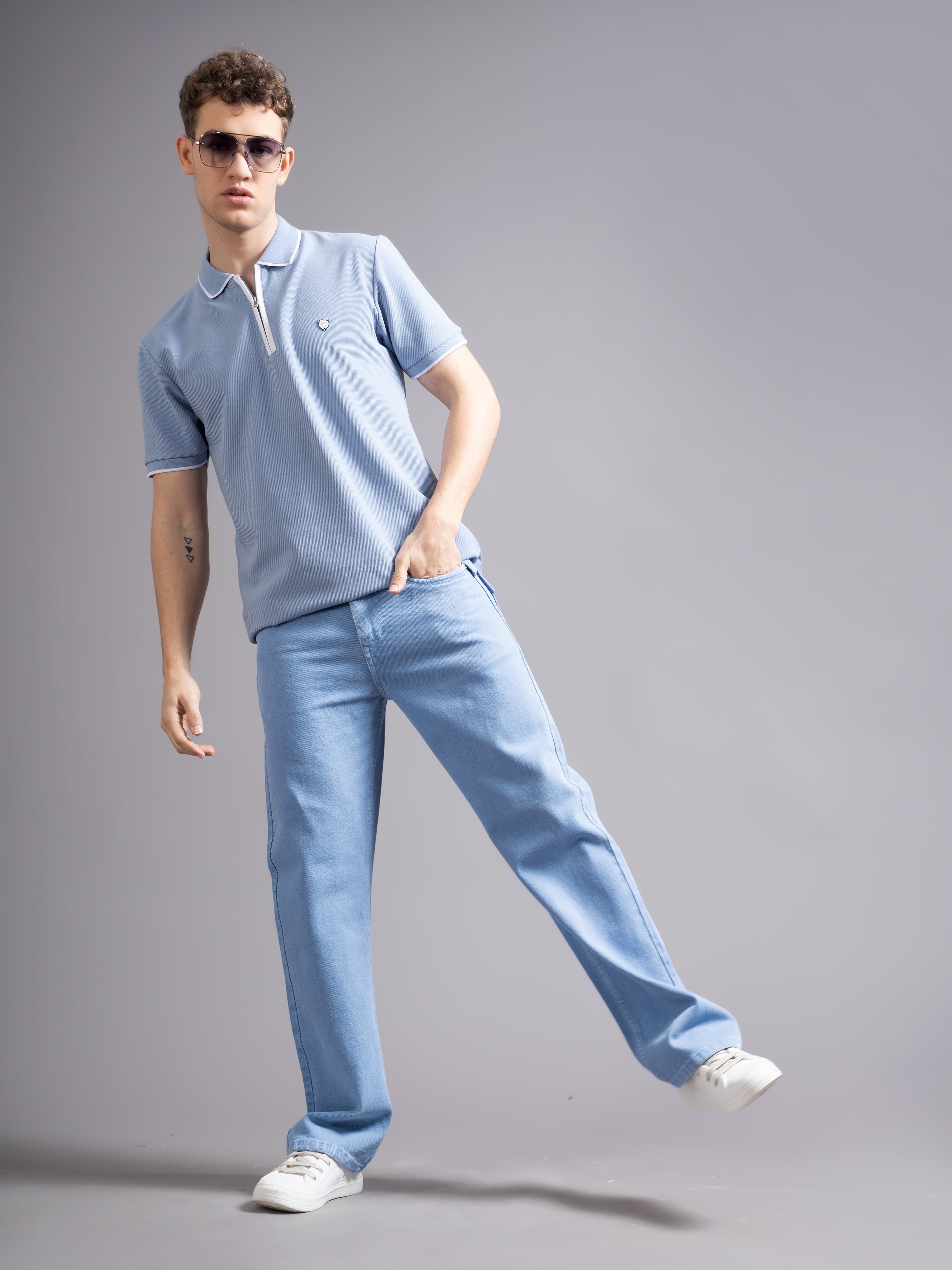 Men Aurel Blue Polo T-Shirt