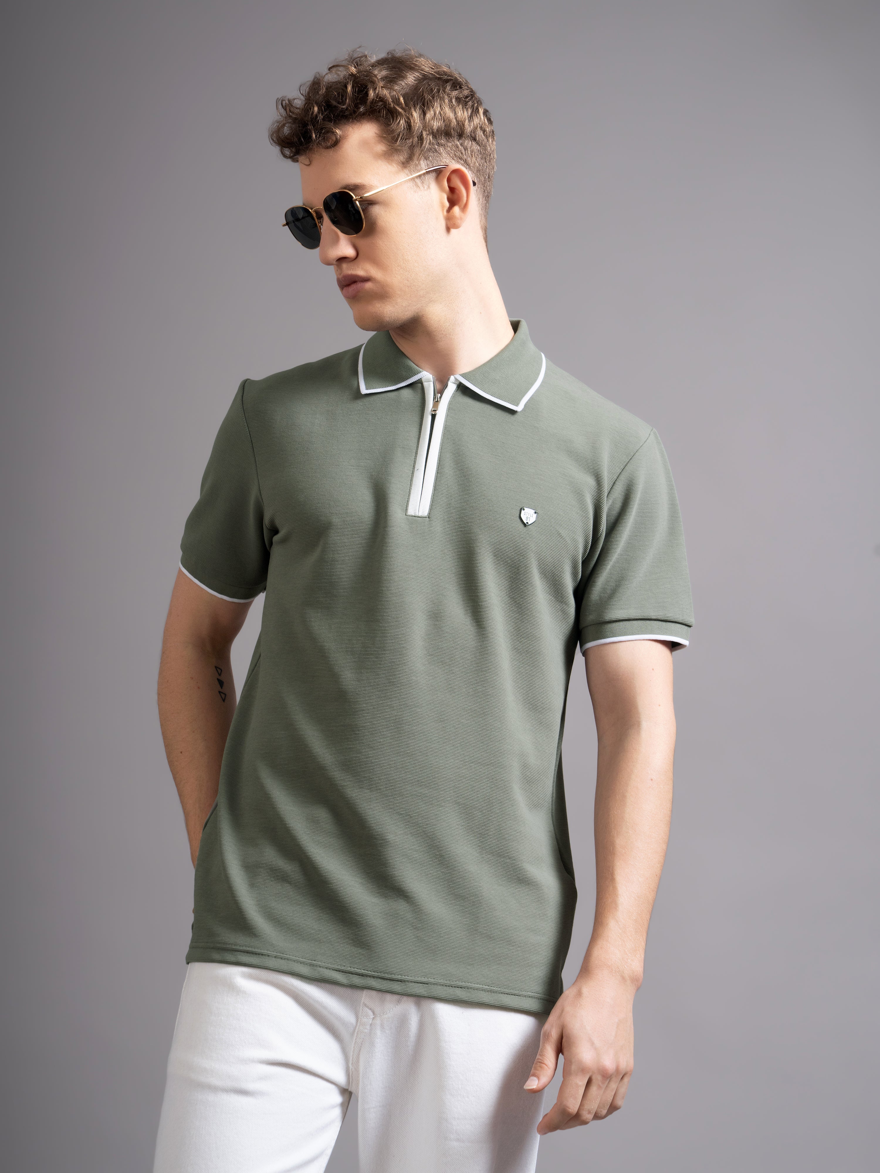 Men Aurel Green Polo T-Shirt