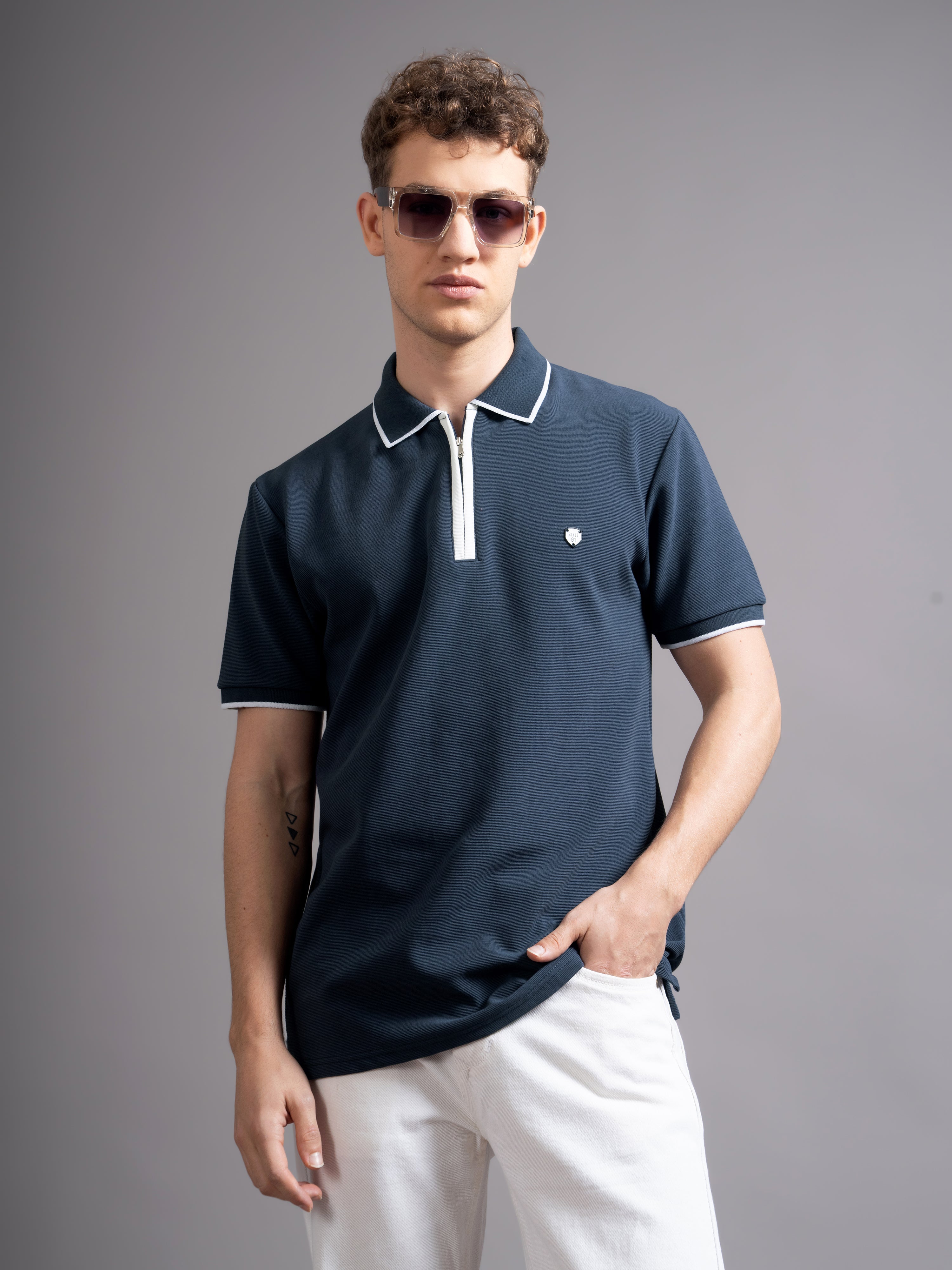 Men Aurel Navy Polo T-Shirt