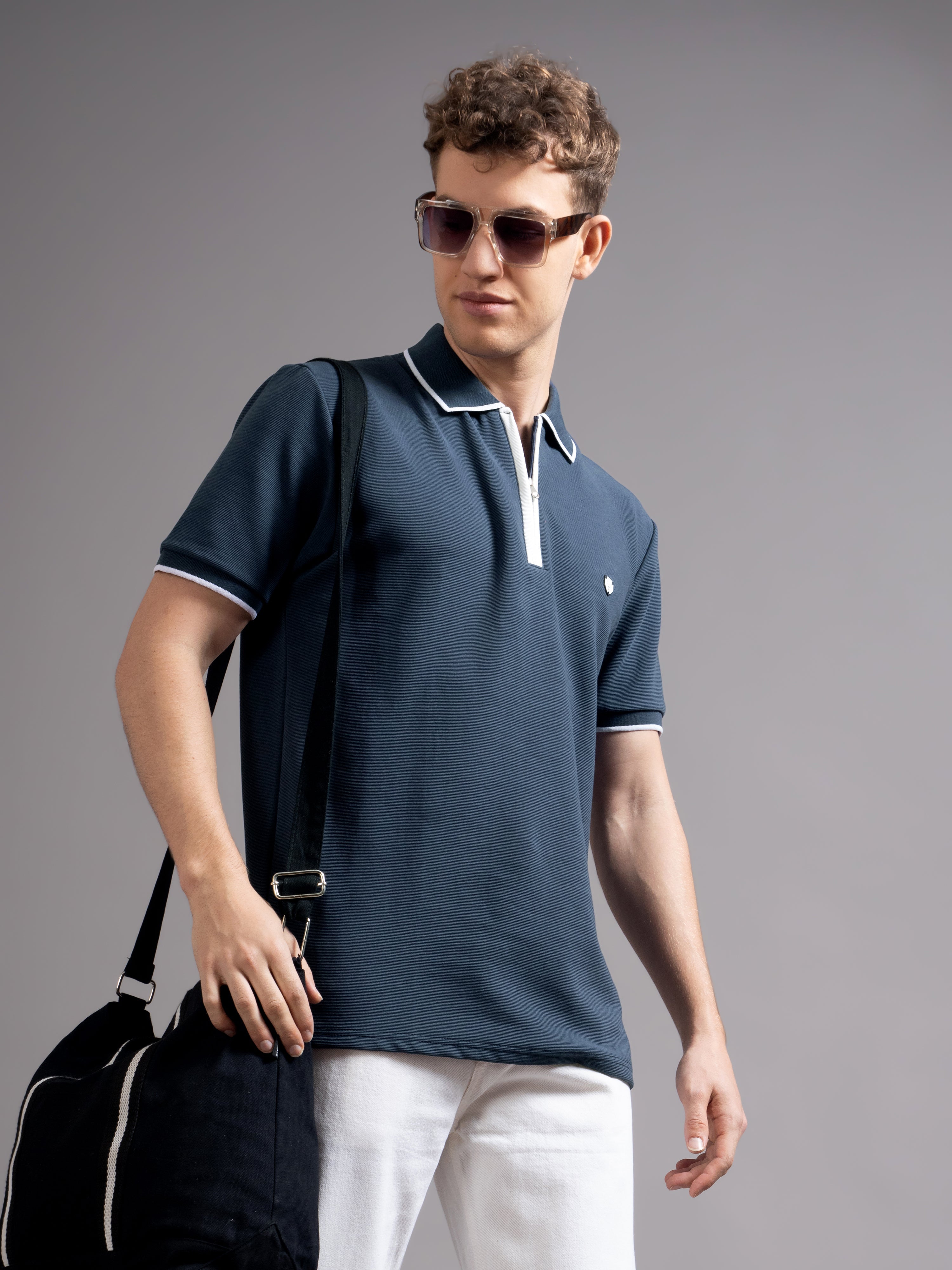 Men Aurel Navy Polo T-Shirt