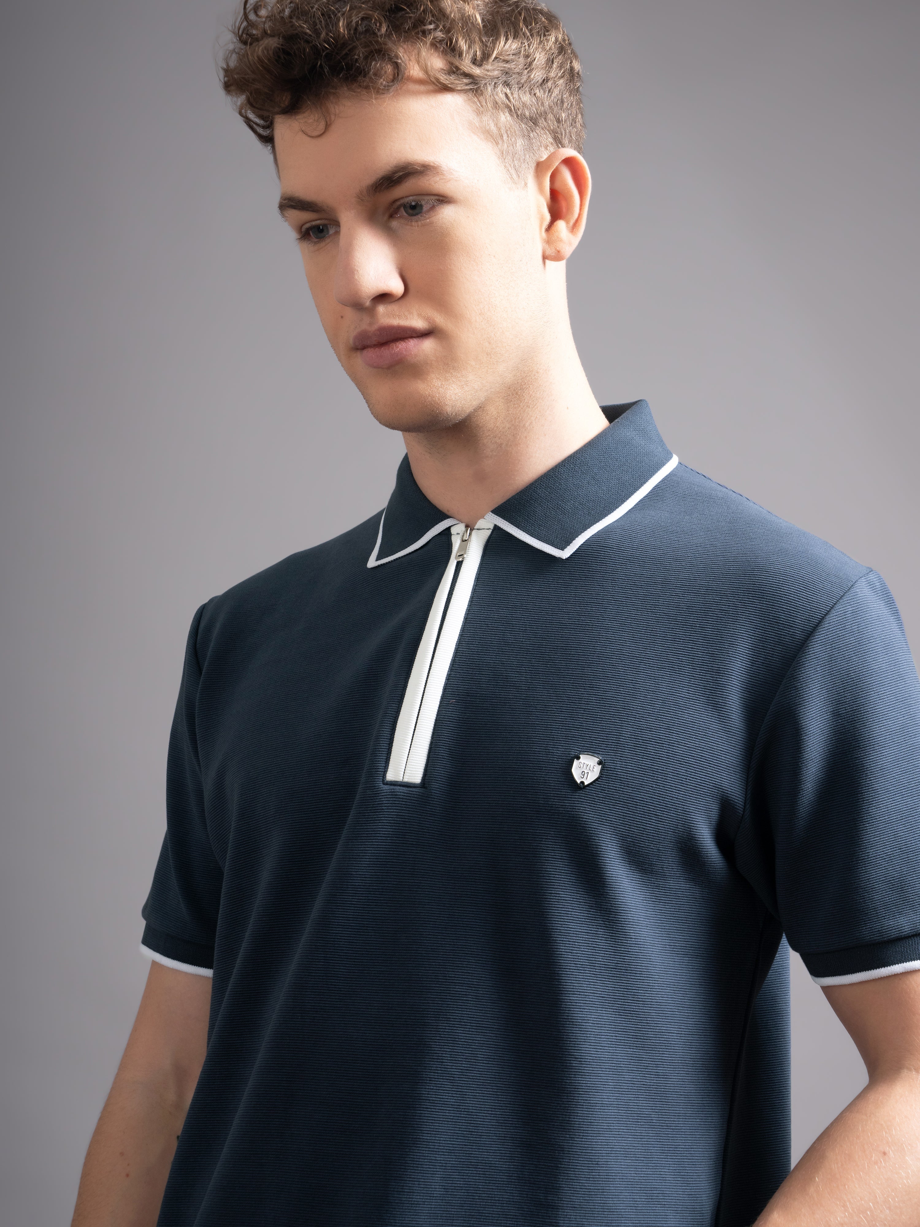 Men Aurel Navy Polo T-Shirt