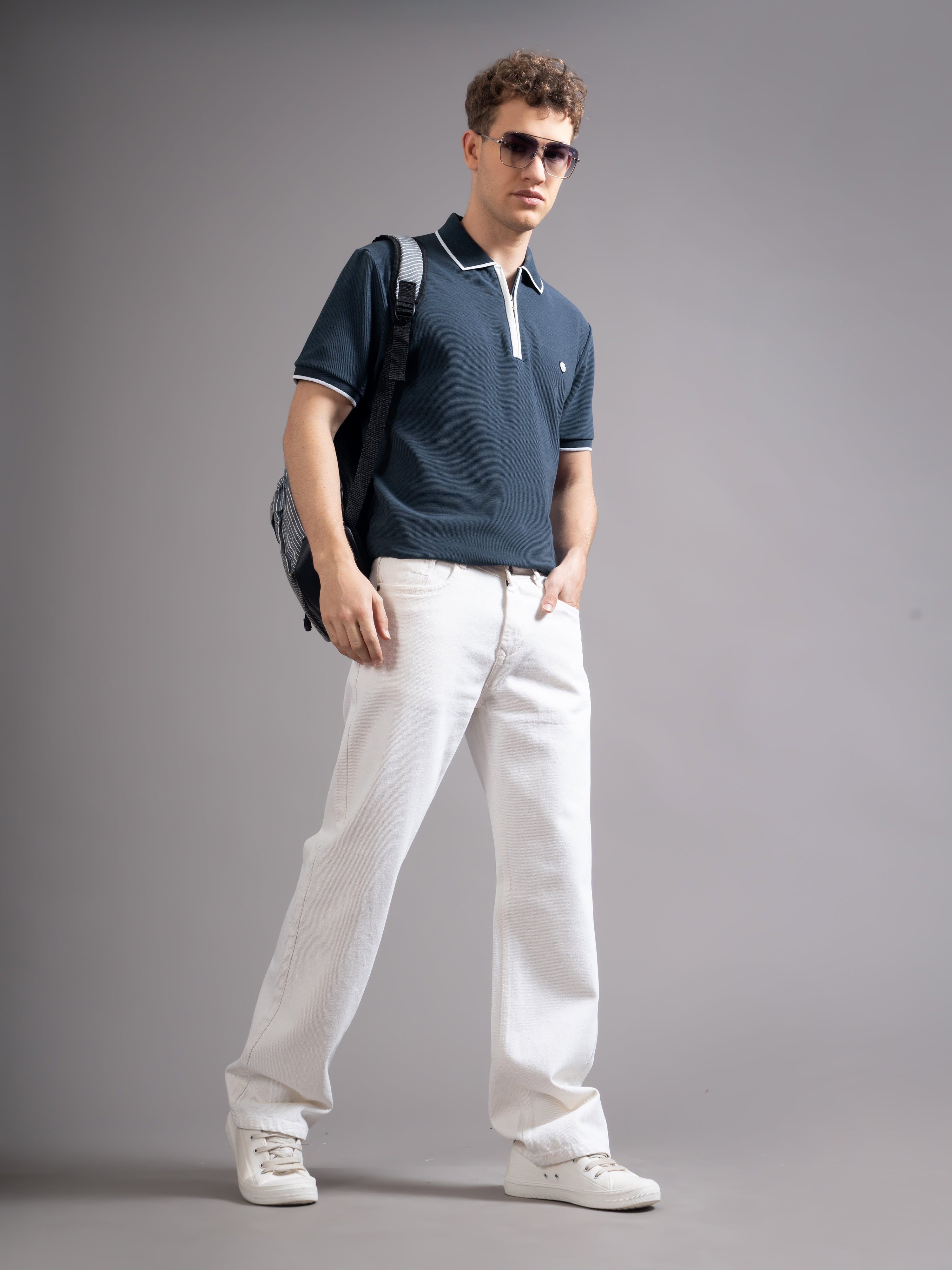 Men Aurel Navy Polo T-Shirt