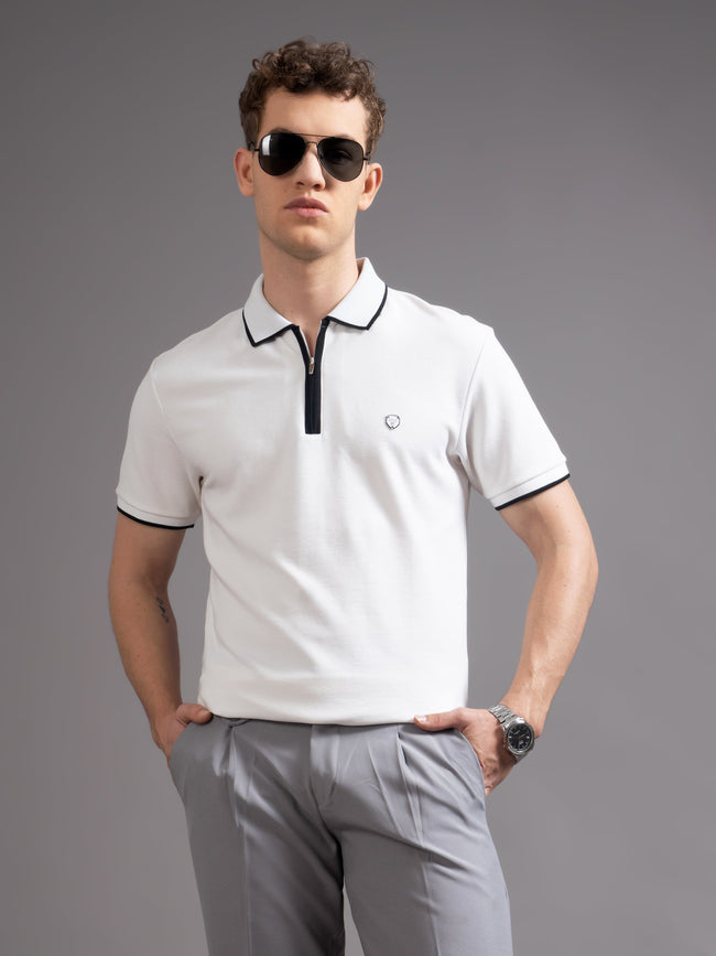 Men Aurel White Polo T-Shirt