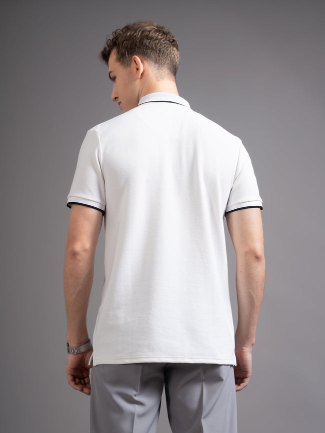 Men Aurel White Polo T-Shirt