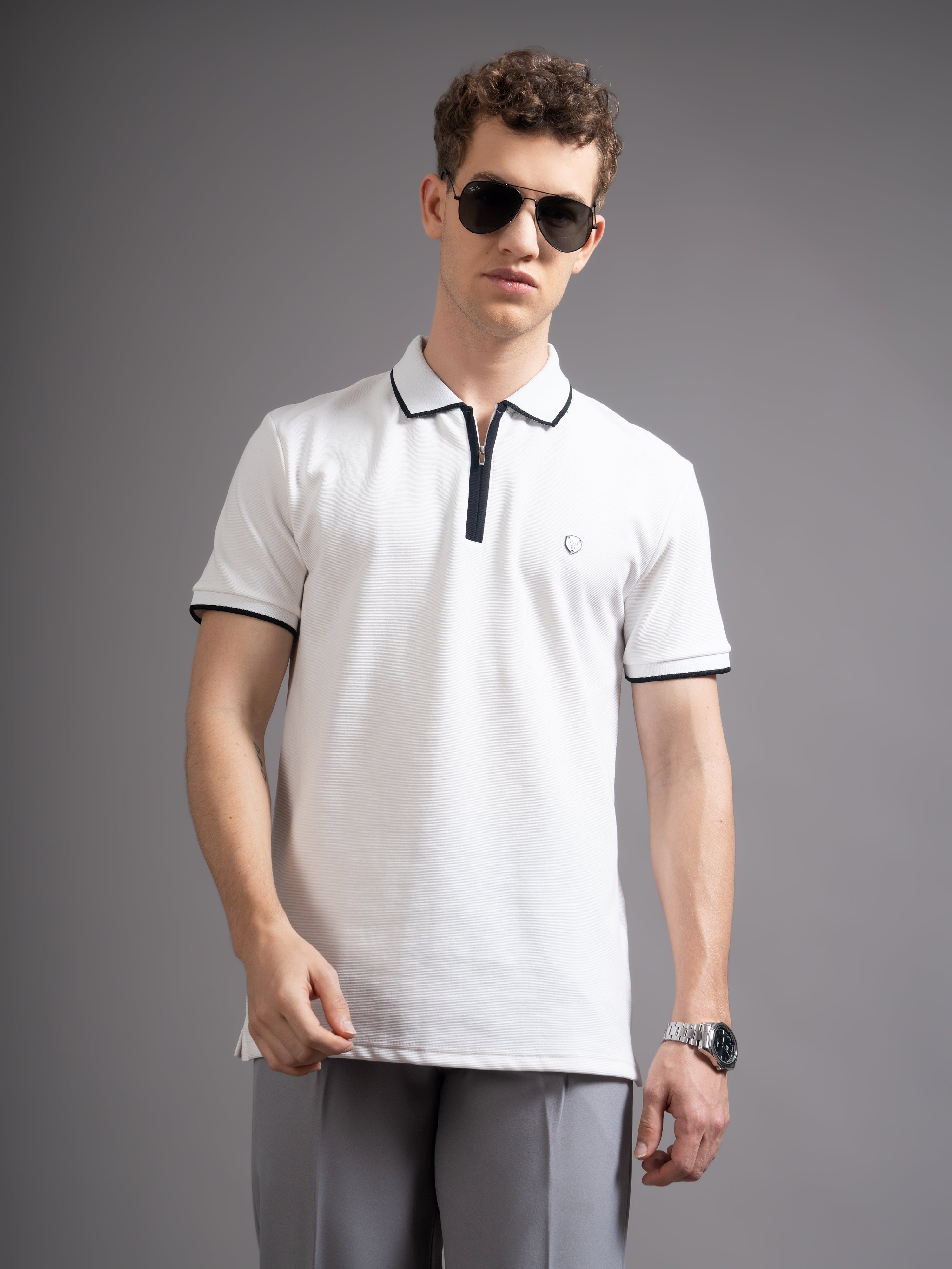 Men Aurel White Polo T-Shirt