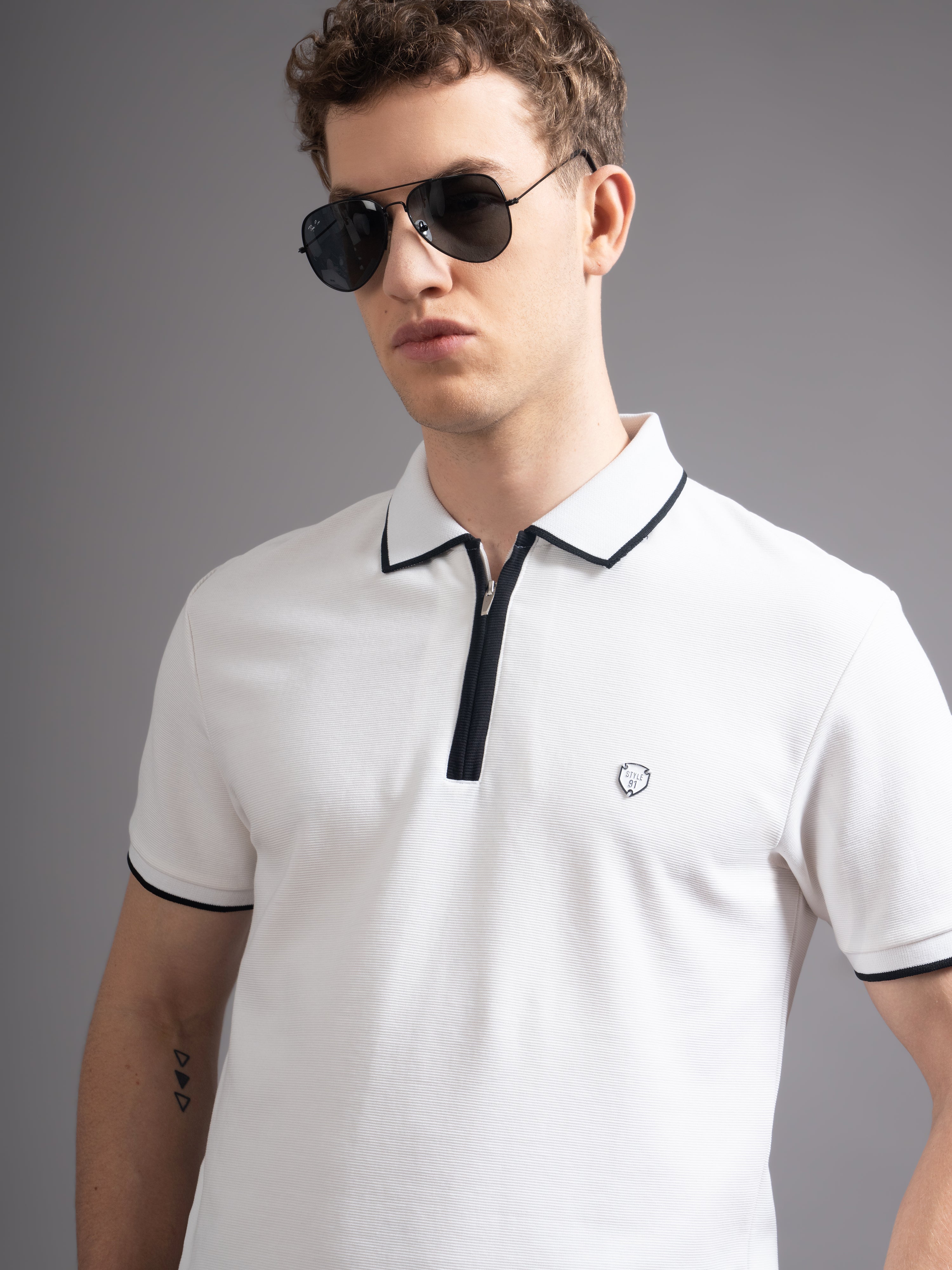 Men Aurel White Polo T-Shirt