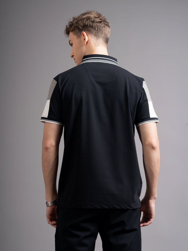 Men Bergen Black Polo T-Shirt