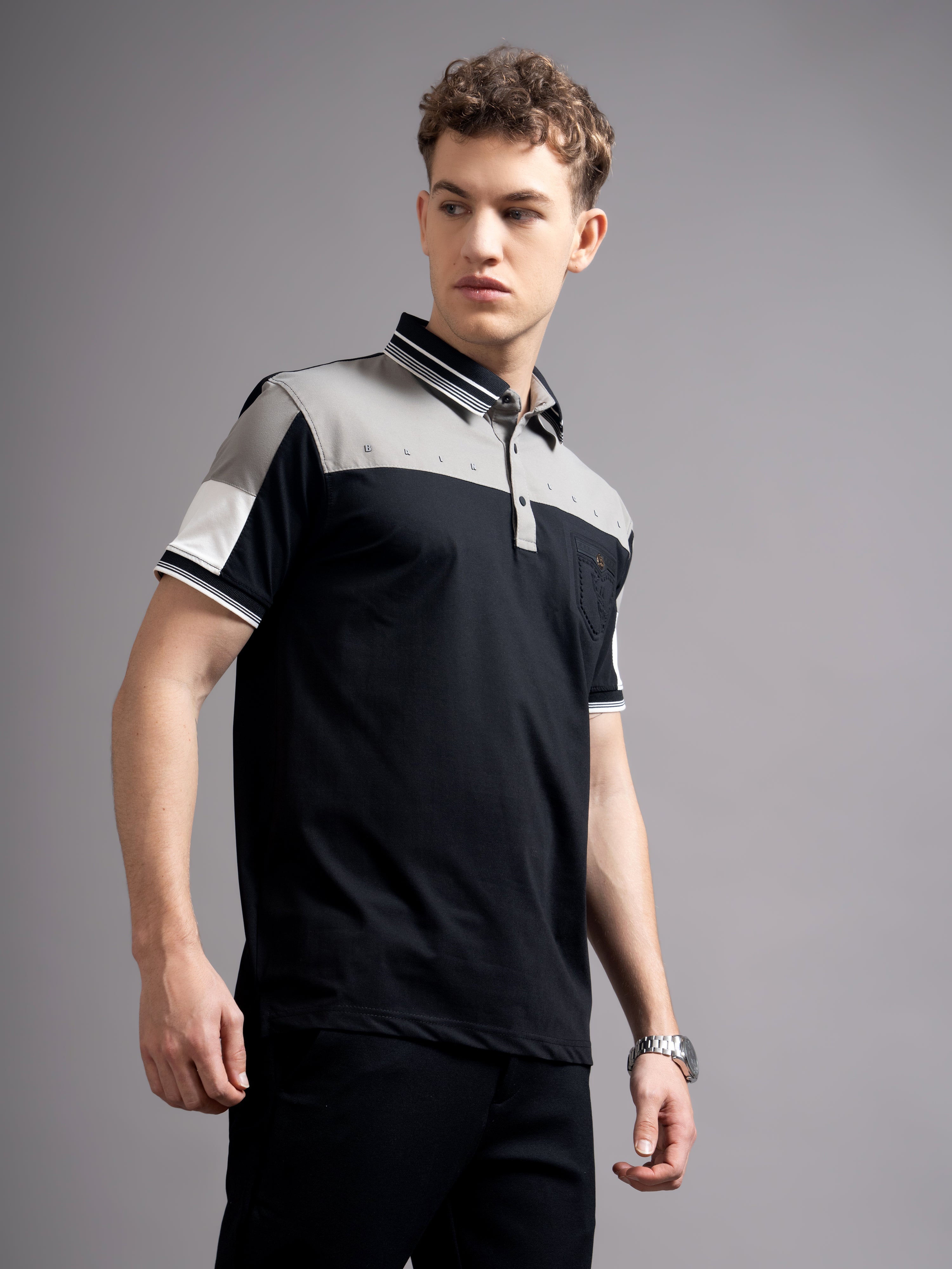 Men Bergen Black Polo T-Shirt