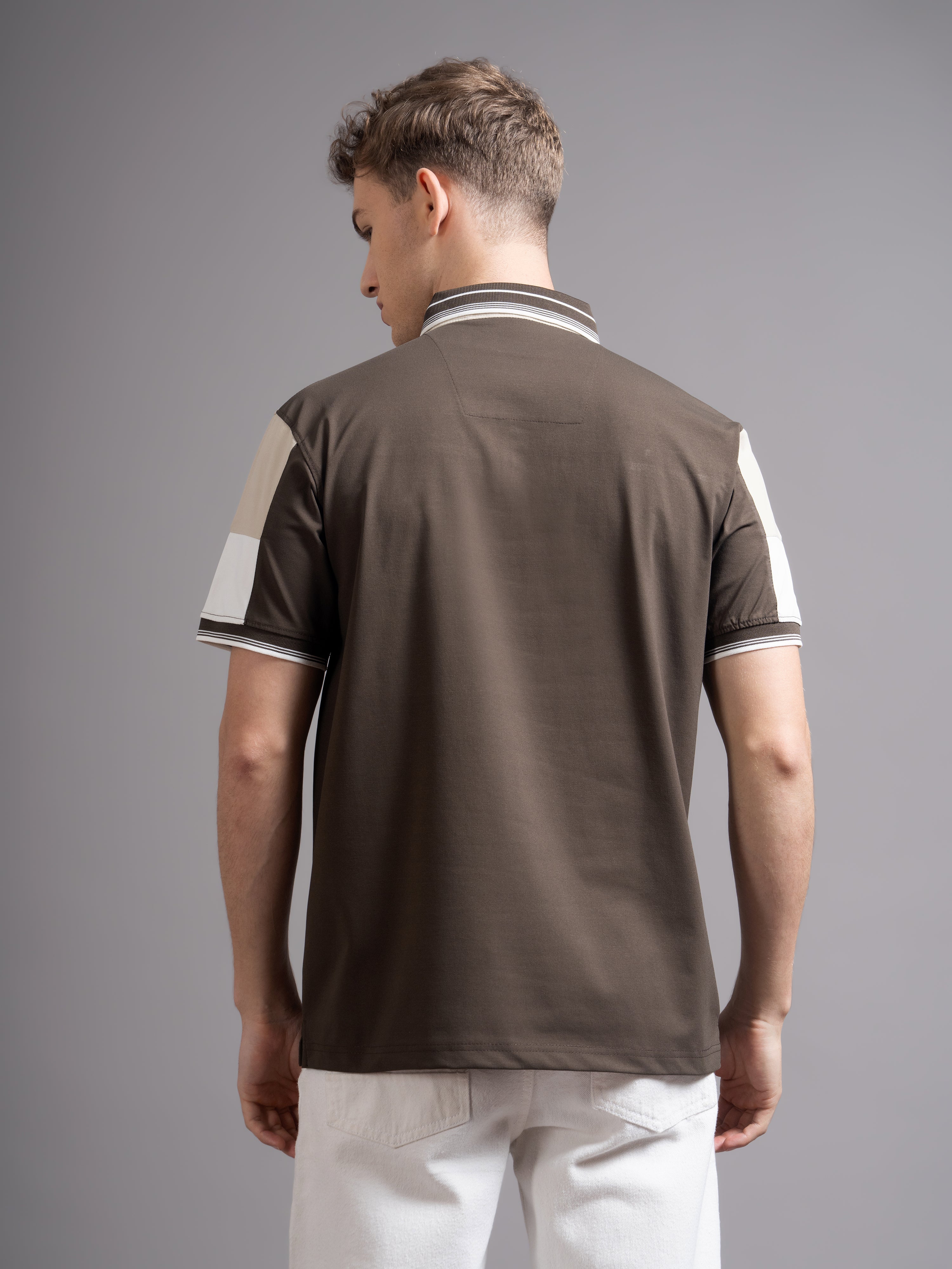 Men Bergen Brown Polo T-Shirt