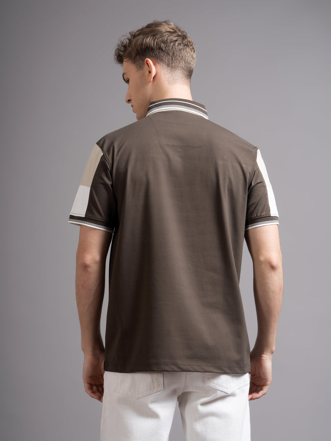 Men Bergen Brown Polo T-Shirt