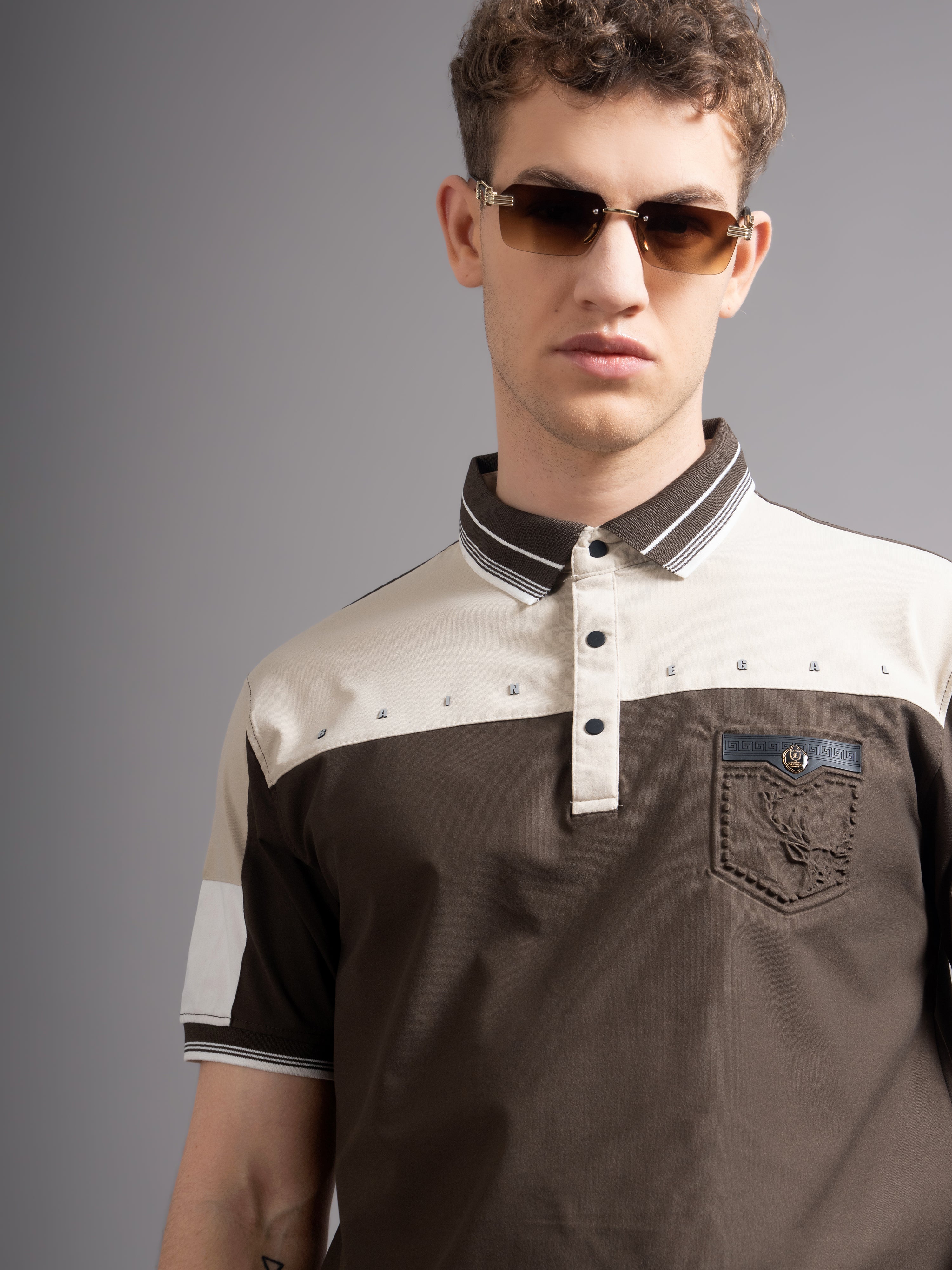 Men Bergen Brown Polo T-Shirt