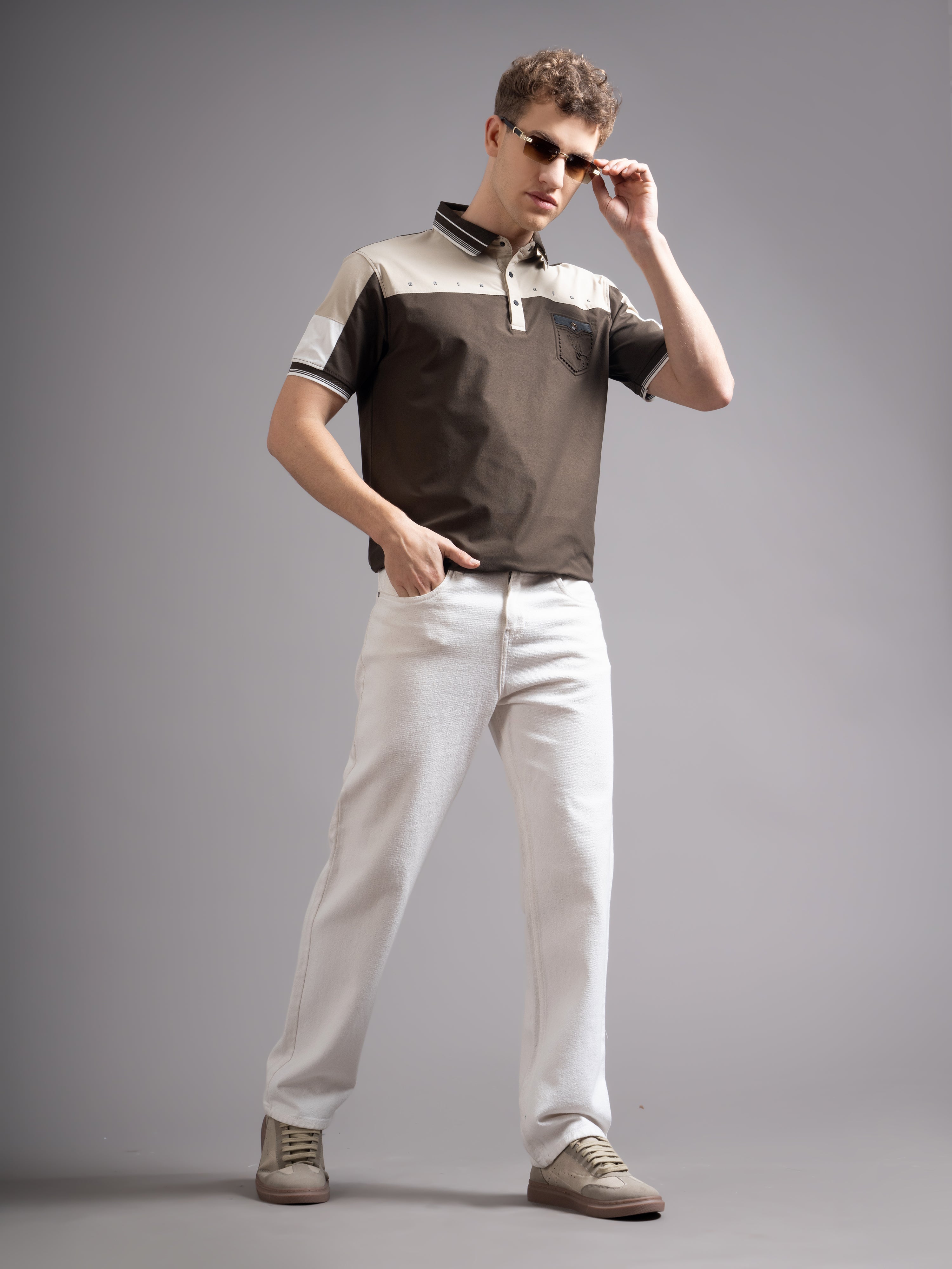 Men Bergen Brown Polo T-Shirt