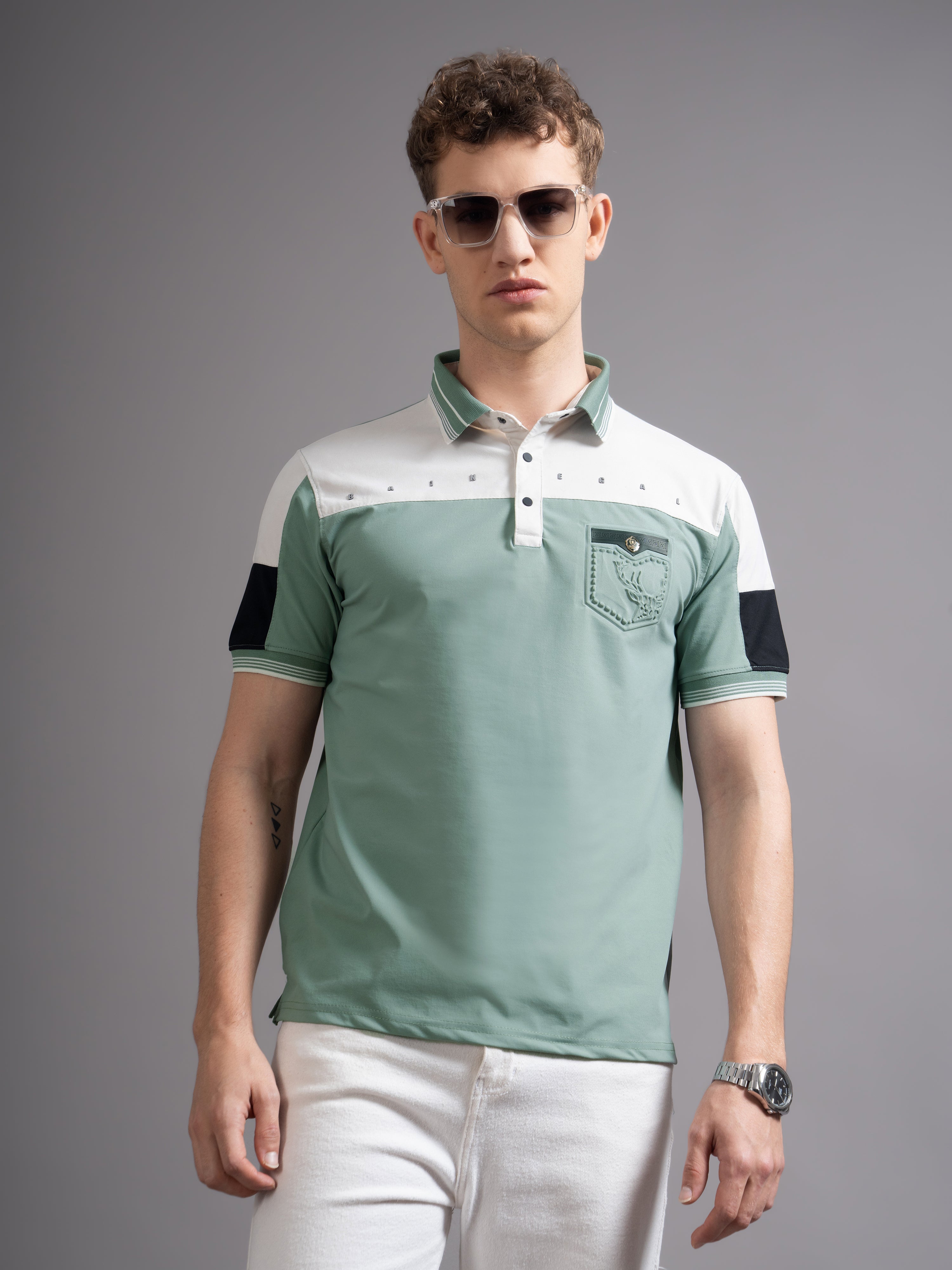 Men Bergen Green Polo T-Shirt