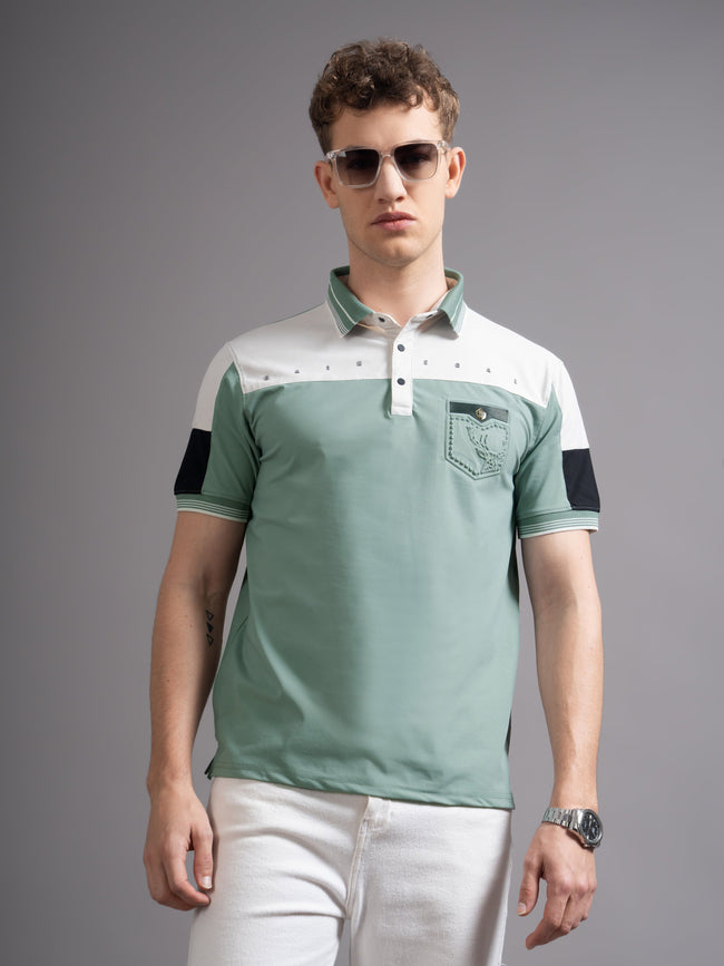 Men Bergen Green Polo T-Shirt