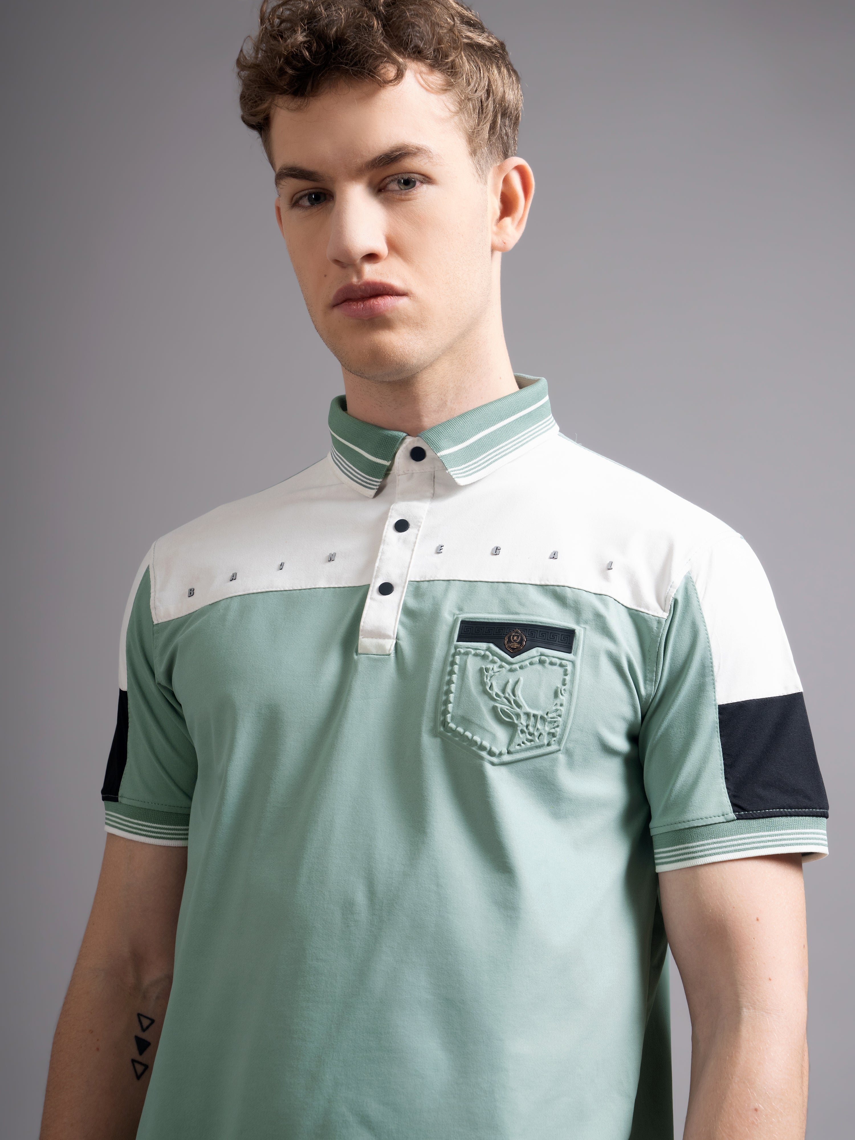 Men Bergen Green Polo T-Shirt