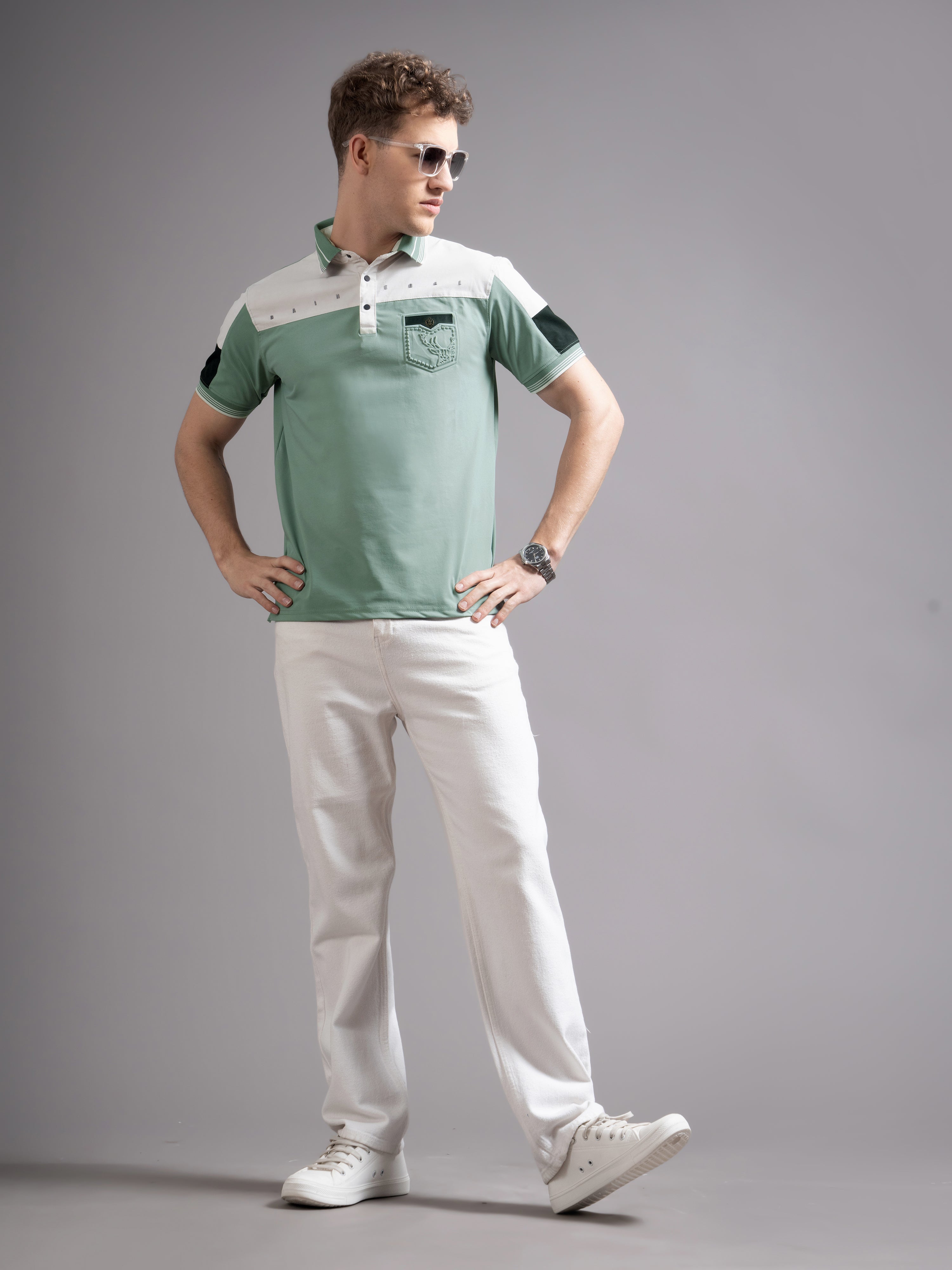 Men Bergen Green Polo T-Shirt