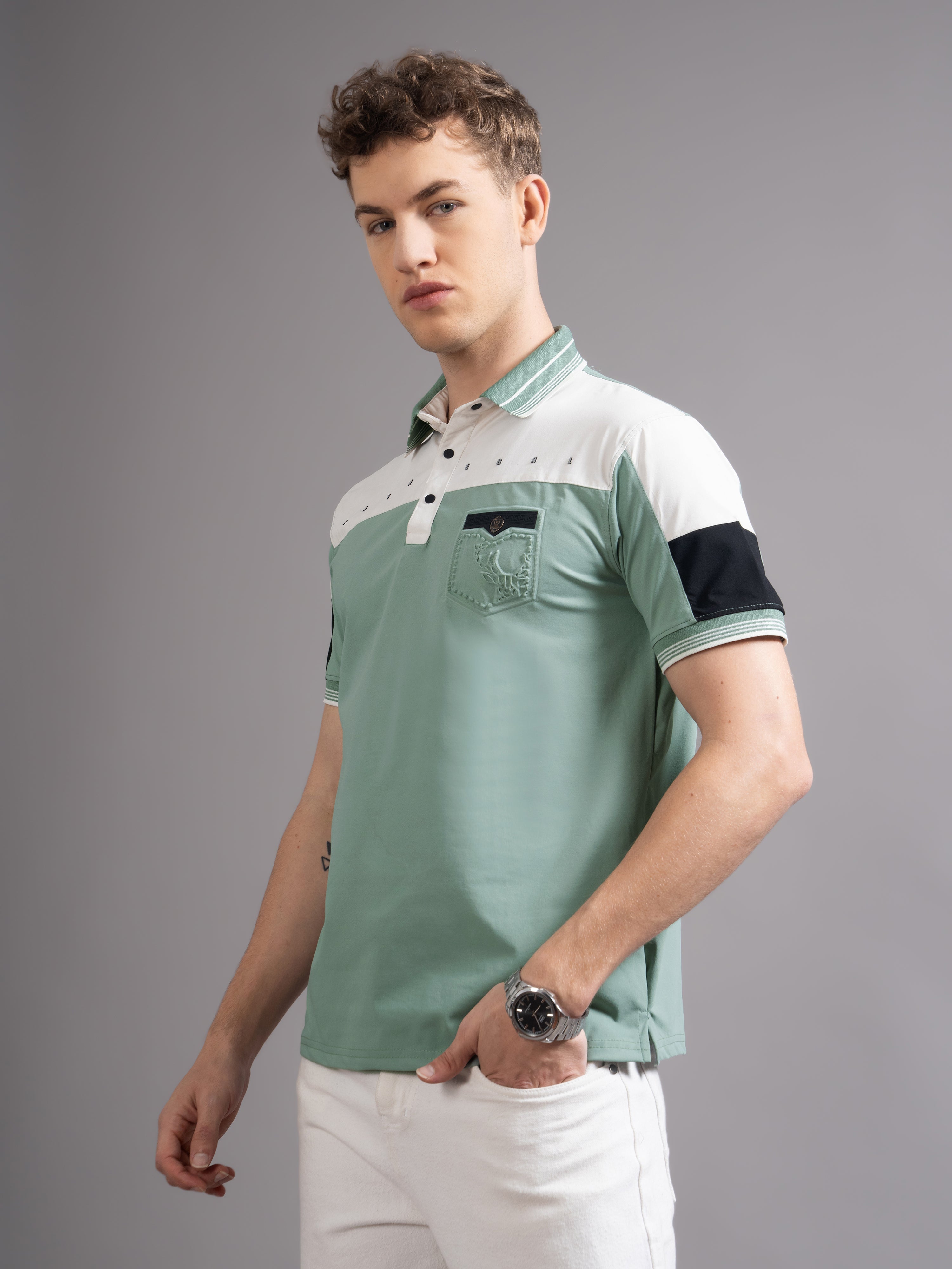 Men Bergen Green Polo T-Shirt