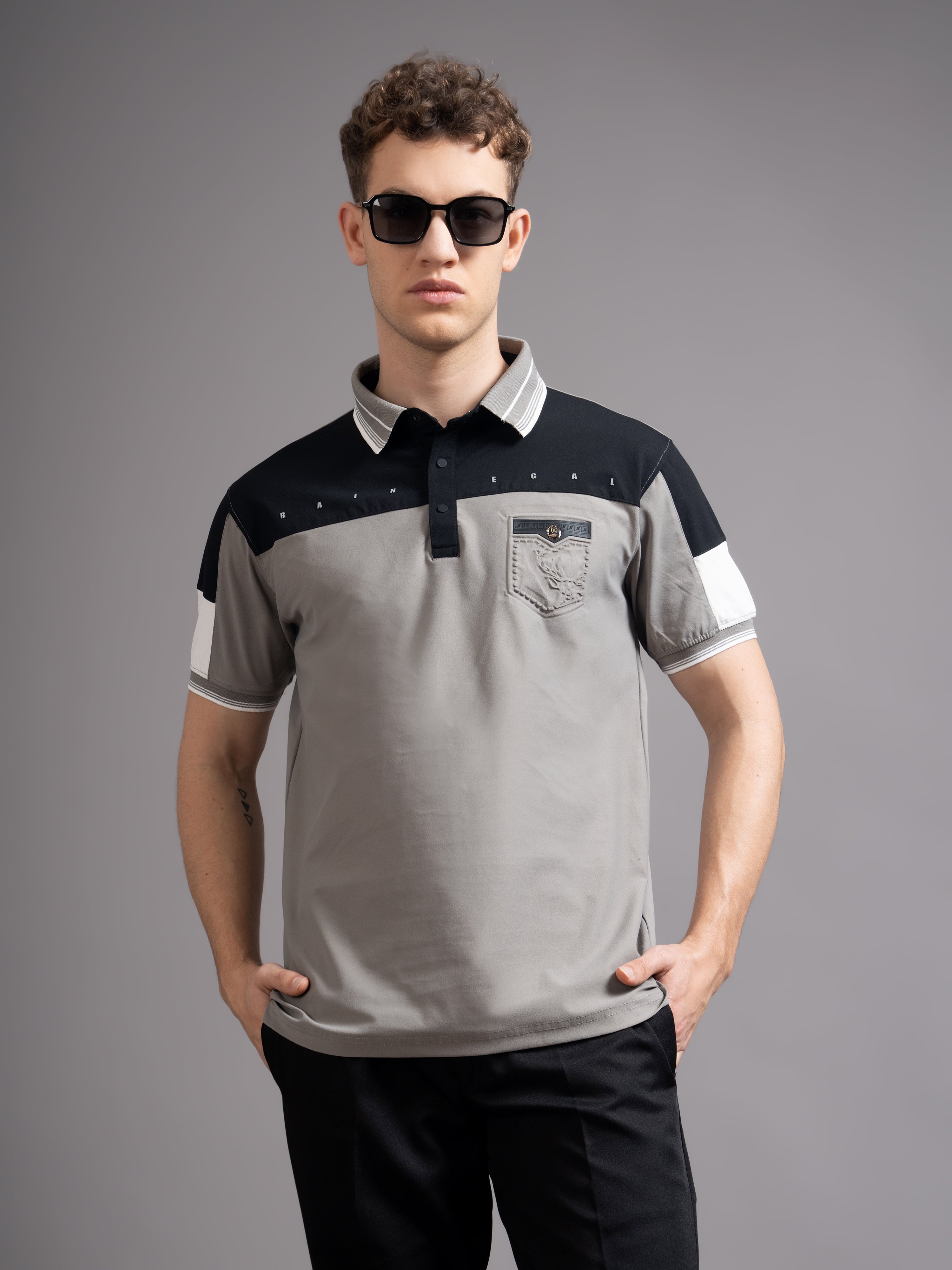 Men Bergen Grey Polo T-Shirt