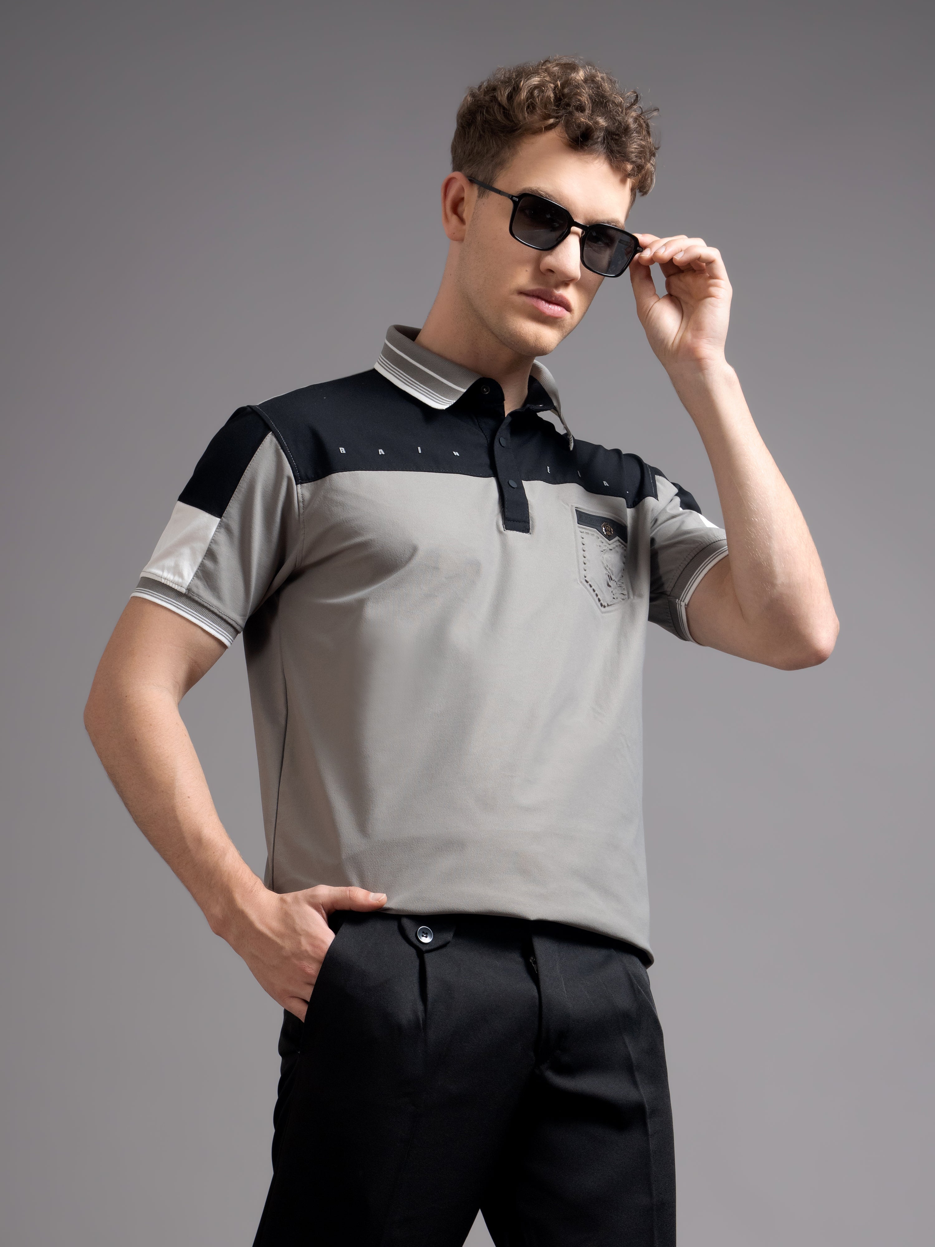 Men Bergen Grey Polo T-Shirt
