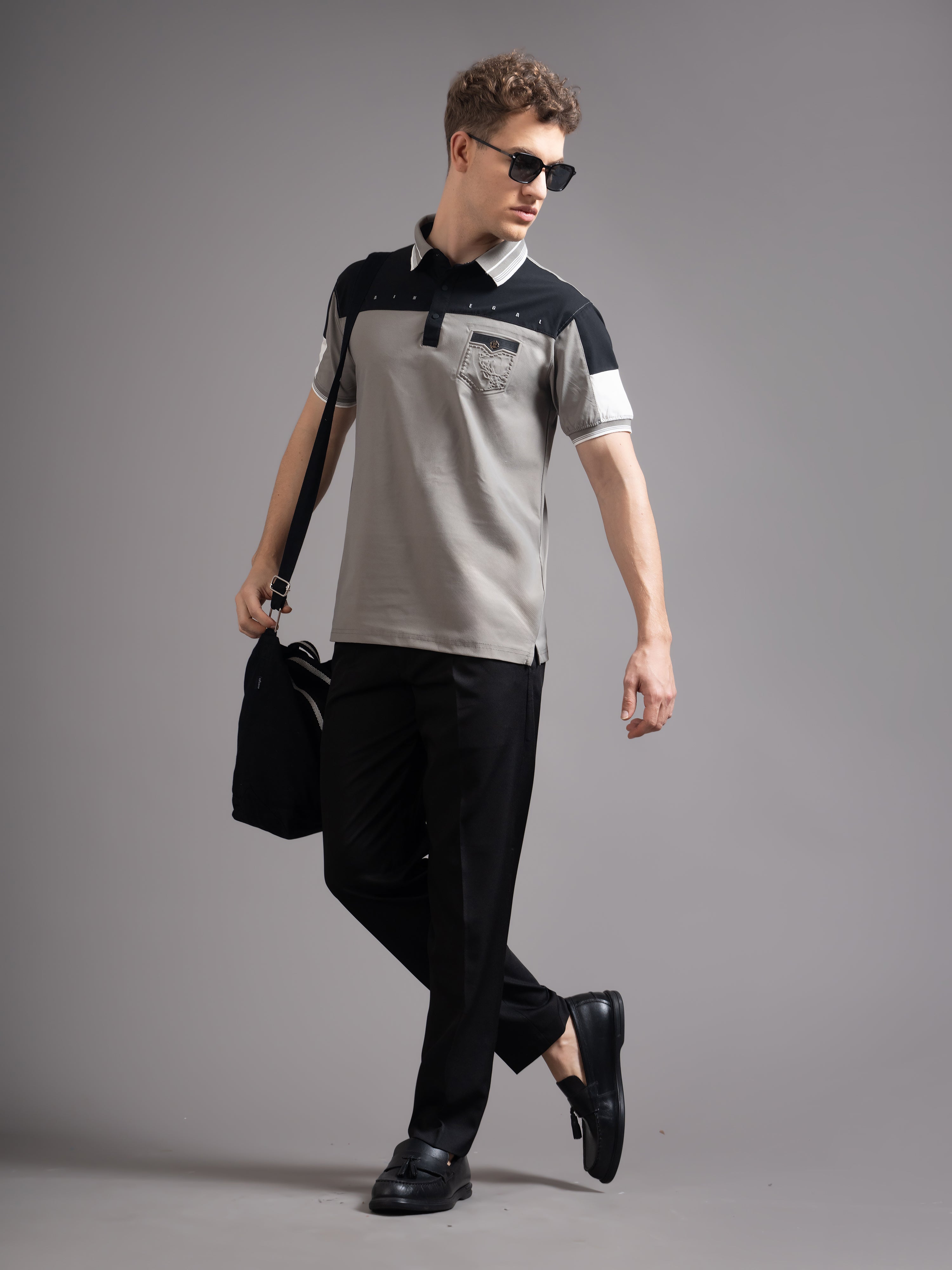 Men Bergen Grey Polo T-Shirt