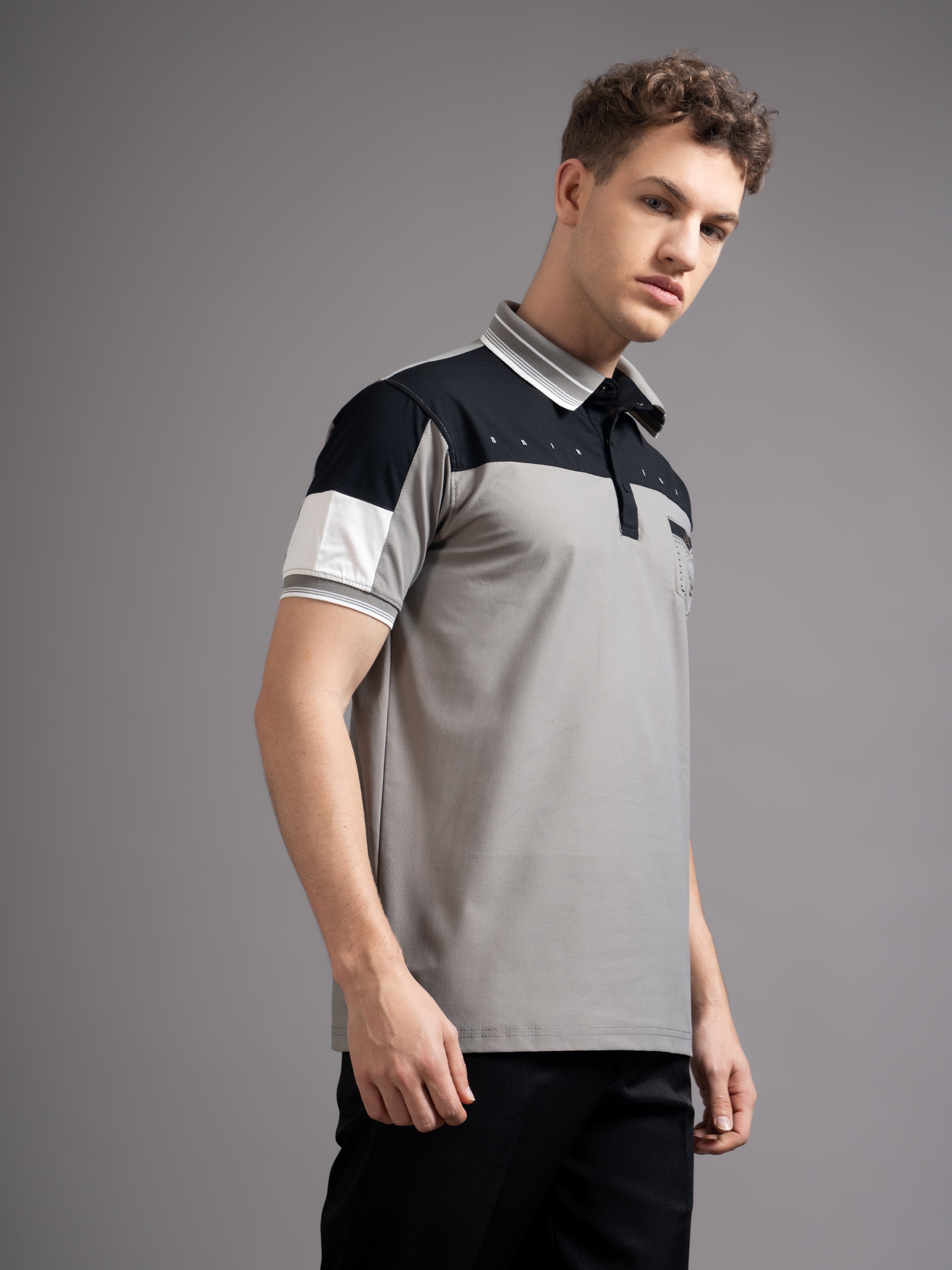 Men Bergen Grey Polo T-Shirt