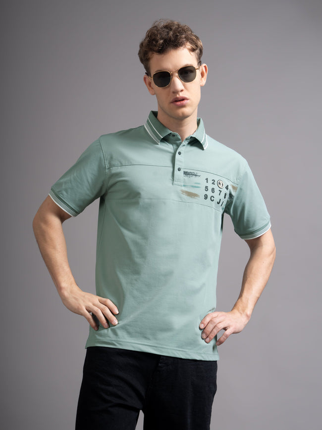 Men Calver Green Polo T-Shirt