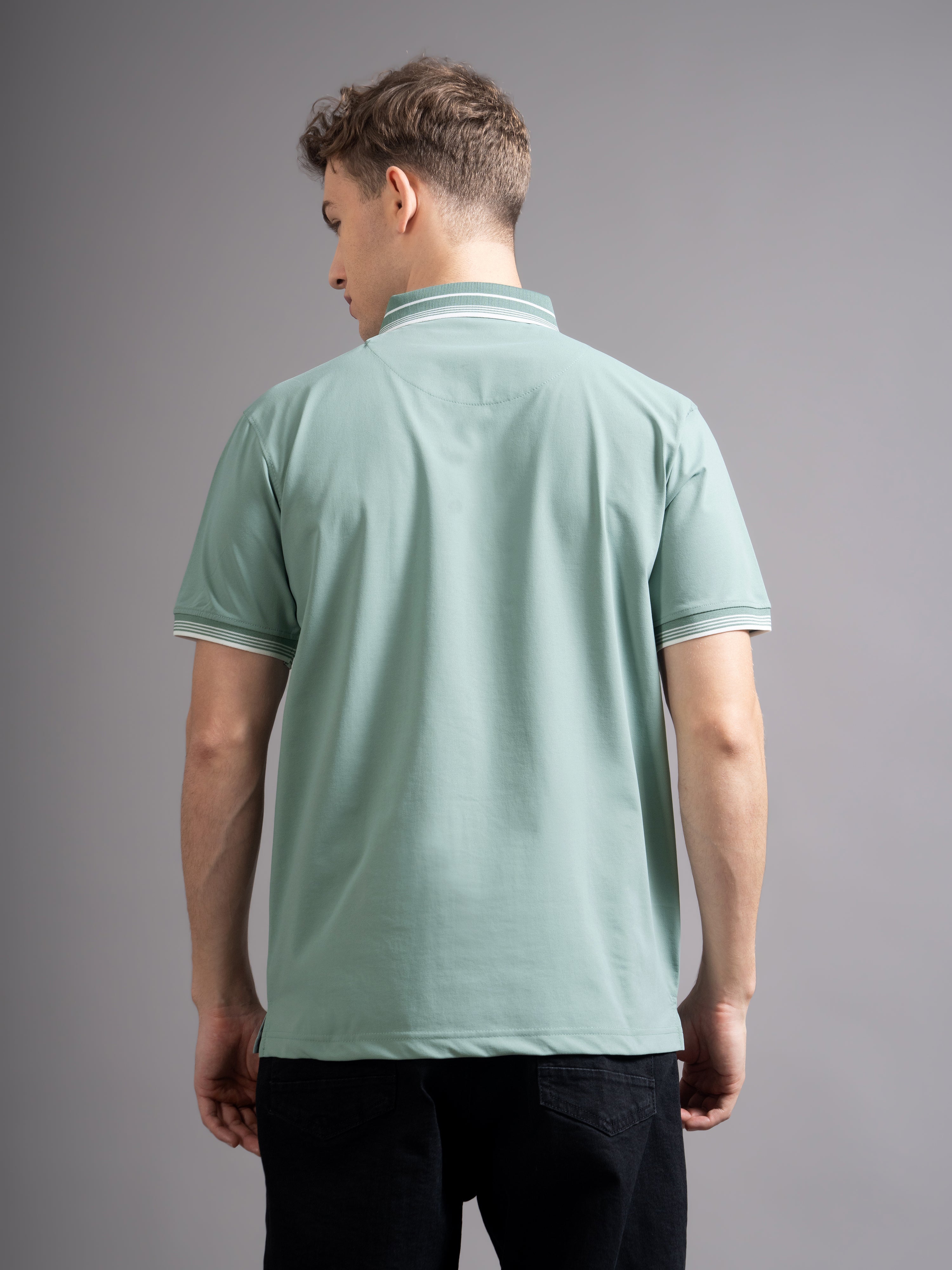 Men Calver Green Polo T-Shirt