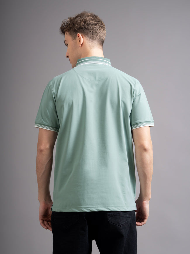 Men Calver Green Polo T-Shirt