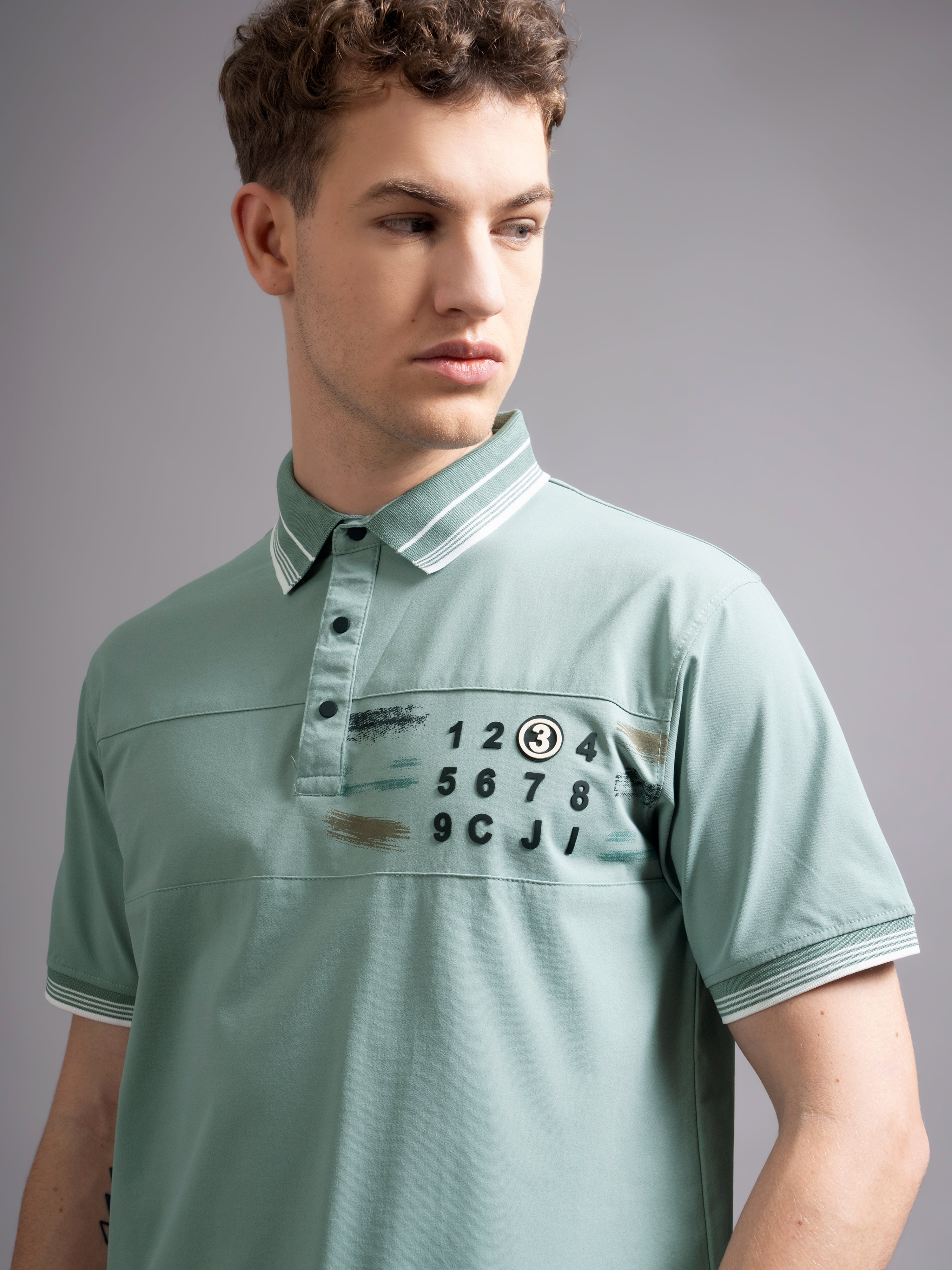 Men Calver Green Polo T-Shirt