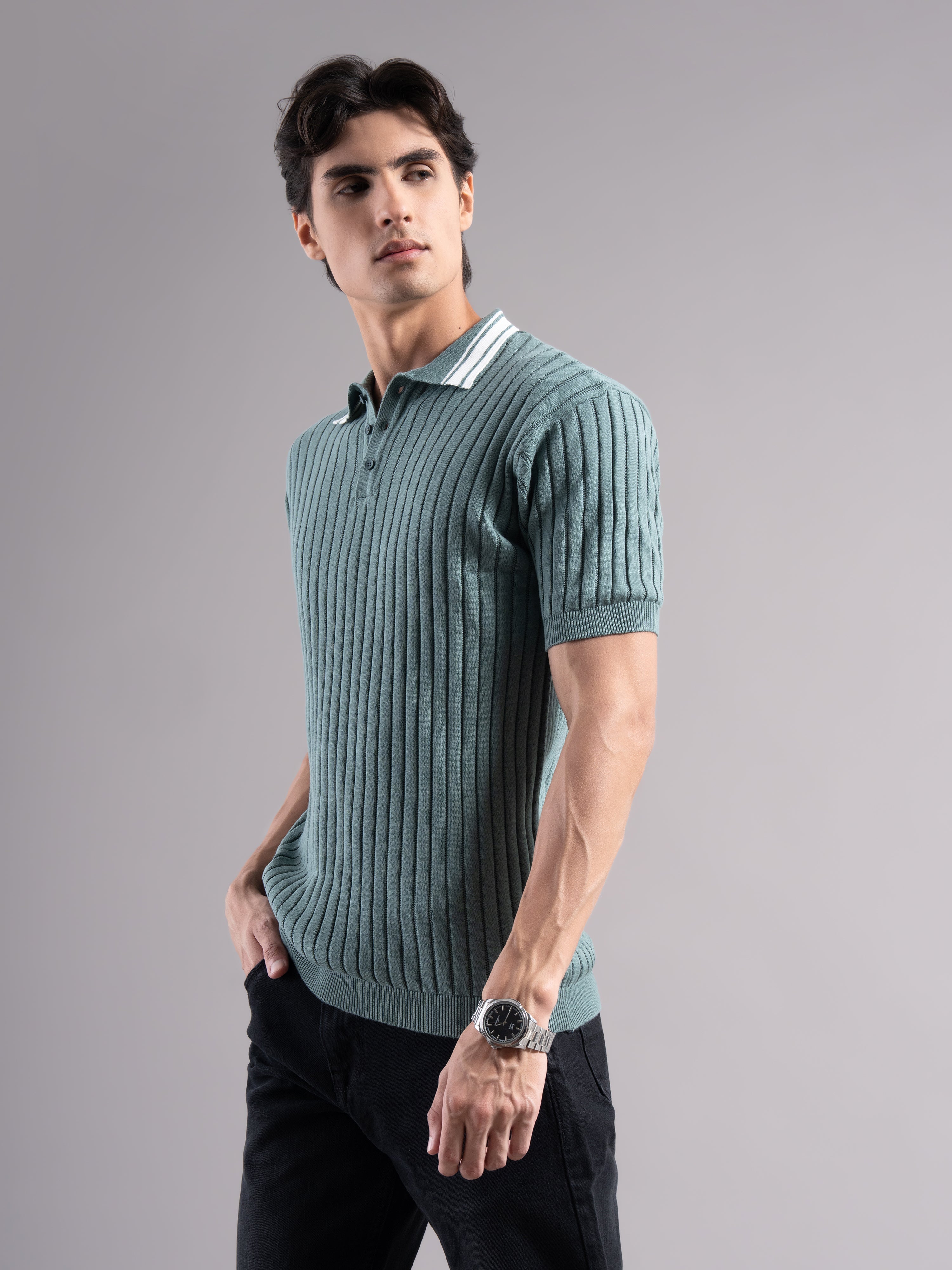 Men Arkend Knit Polo T-Shirt