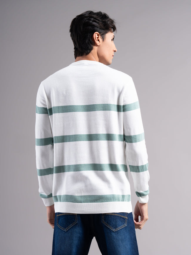 Men Astor Green Knit T-Shirt