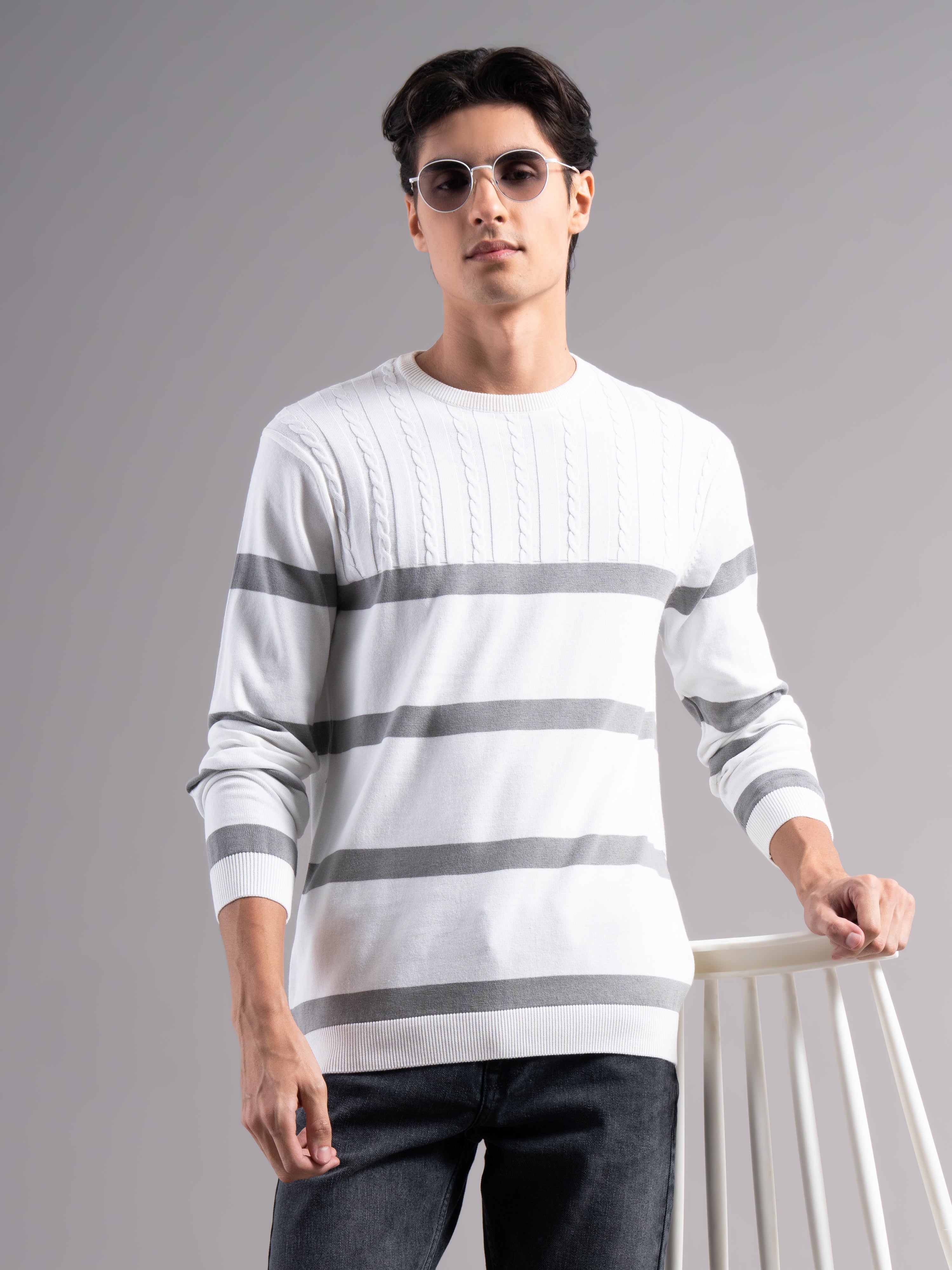 Men Astor Grey Knit T-Shirt