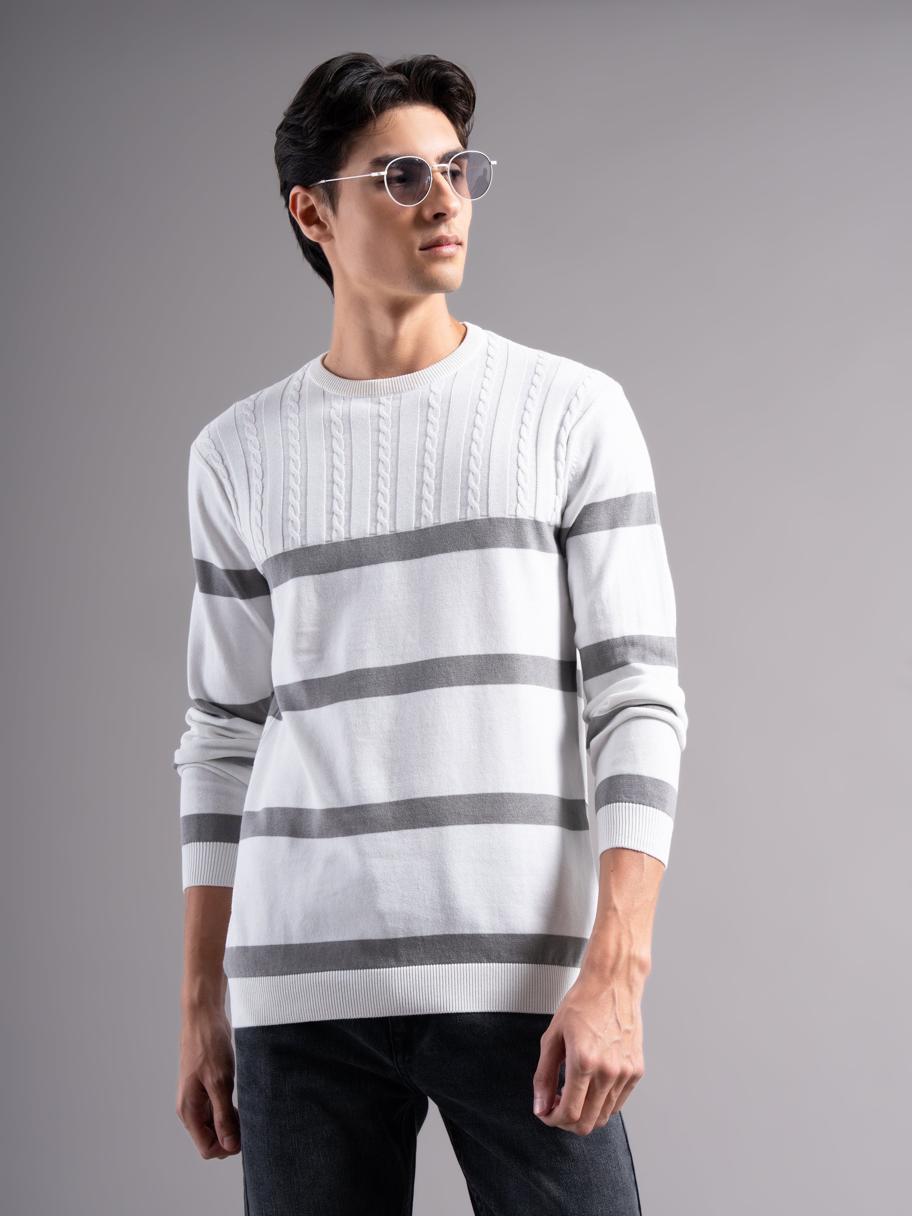 Men Astor Grey Knit T-Shirt